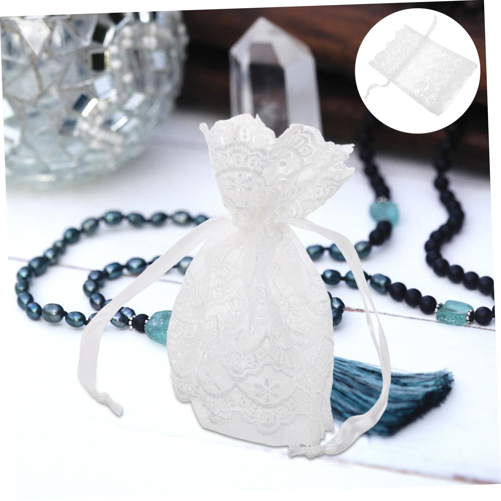 25 Stück Netzbeutel Als Partygeschenk Geschenktüten Kleine Feine Netztasche Weihnachts-mesh-kordelzugbeutel Organzabeutel Mit Kordelzug Weiße Organzabeutel Mesh-goodie-bag White