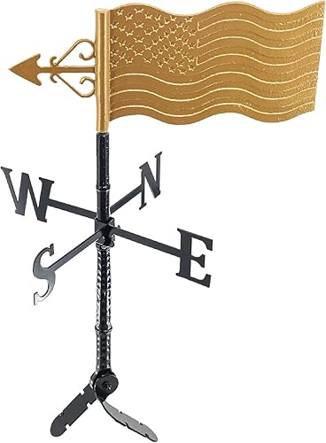 Miniatura 3 de Veleta de bandera estadounidense - Bandera patriótica - Soporte de techo incluido - Fácil de instalar - Vana de viento con bandera de Estados Unidos