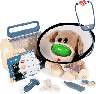 Top Bright Veterinarian Playset for Kids, Electronic Interactive Dog Vet Kit for Toddler 3-5, Pretend Pet Doctor Toy Play Gift for Girls Boys Ages 3 4 5 Year Old