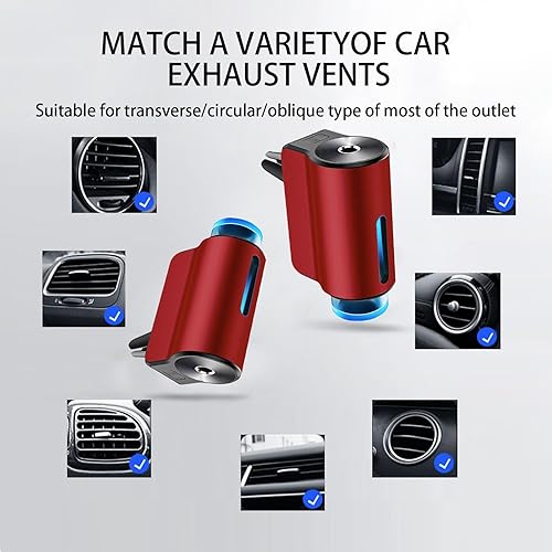 Miniatura 5 de Difusor de ambientador de automóvil, clip inteligente de salida de aire de aromaterapia, atomizador de larga duración, recargable con 6 piezas de