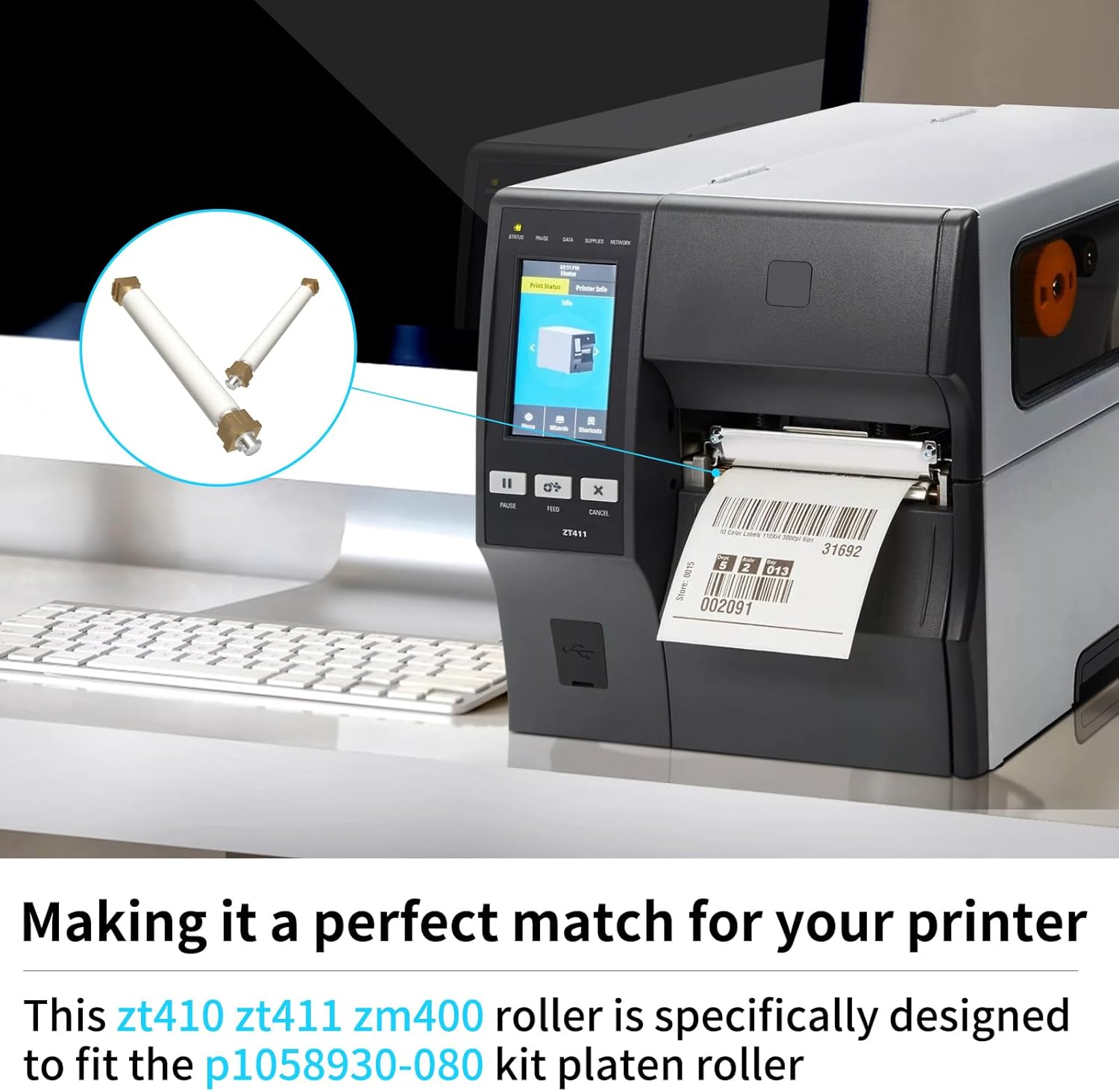P1058930-080 Kit Platen Roller Replacement for Zebra ZT410 ZM400 ZT411 Label Printer Transfer 203dpi 300dpi 600dpi 79815M Platen Rollers Kit (1) - Image 5