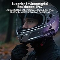 Vista 7 de JX01 Auriculares de Motocicleta Bluetooth con V5.4, Casco de Motocicleta Bluetooth de 8 Vías con Audio aptX HD, Control de Aplicación