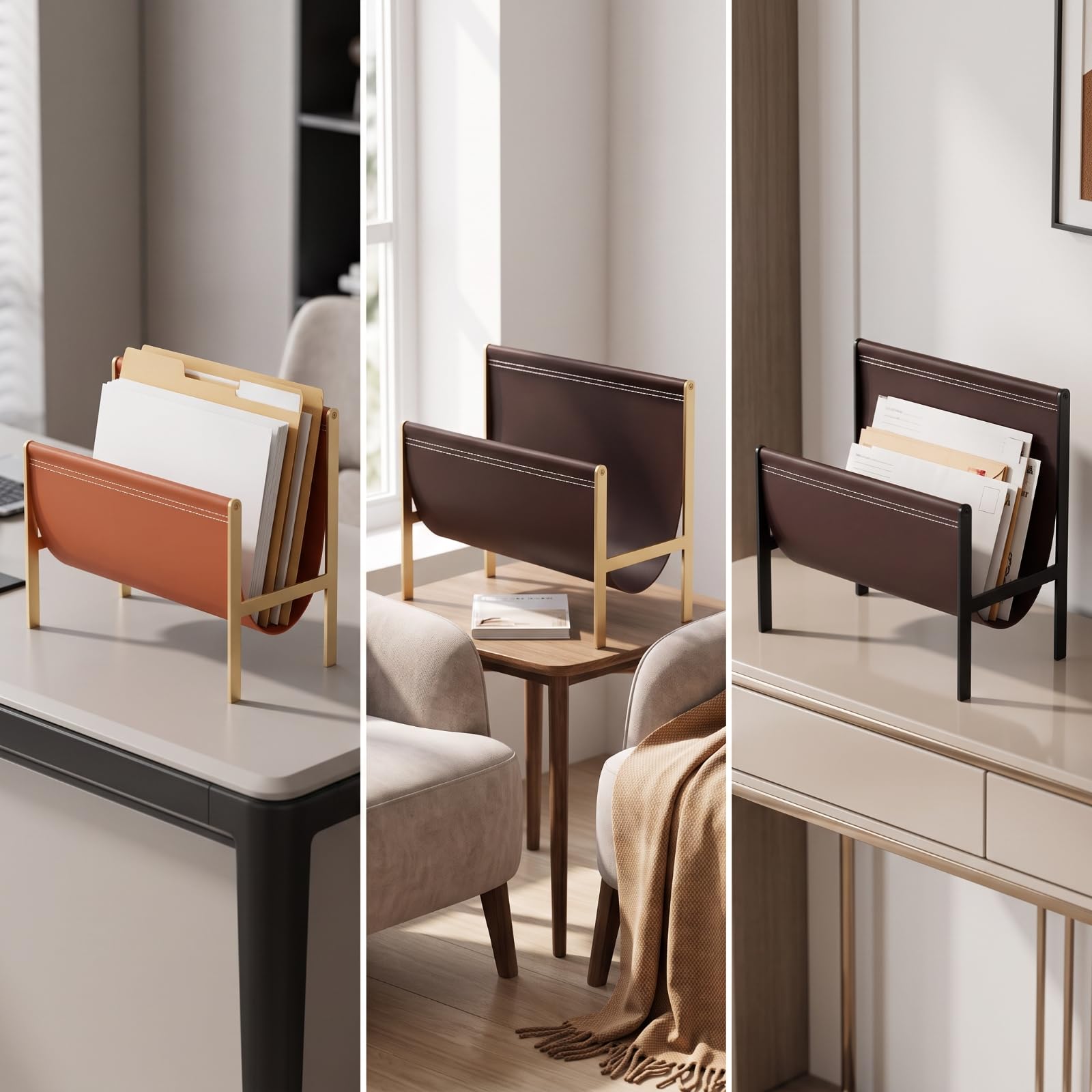 predolo Espositore per Riviste Salvaspazio , Arancio , Supporto Oro