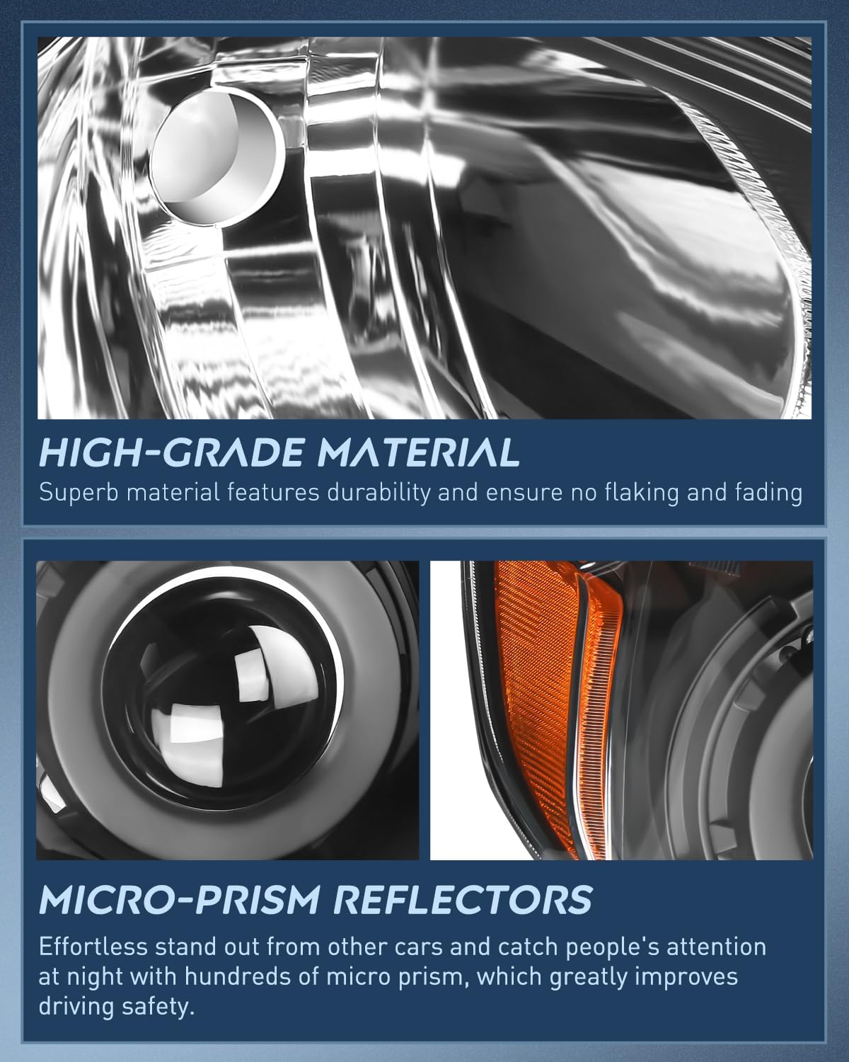 Nilight Headlight Assembly Compatible with 2010 2011 2012 2013 2014 Subaru Legacy/Outback Black Housing Amber Reflector Clear Lens Headlights Replacement Driver and Passenger Side