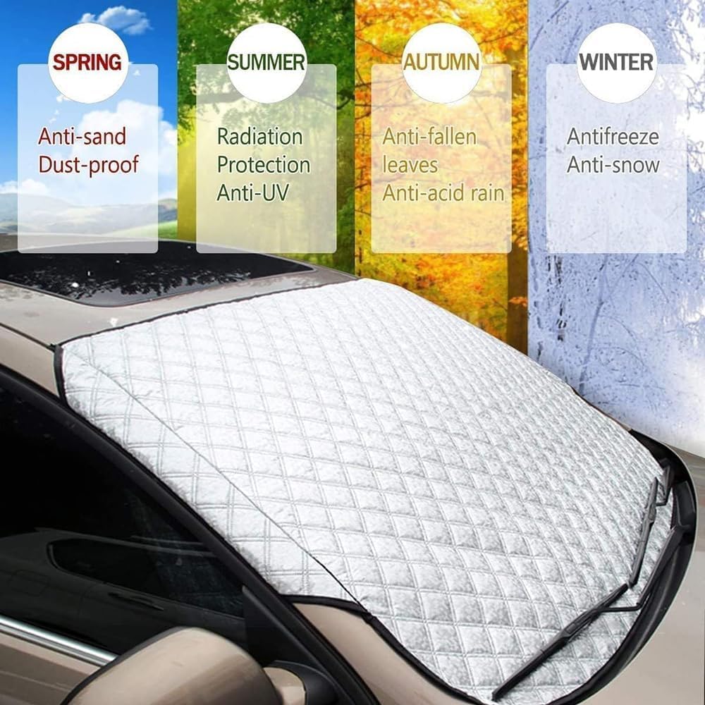 GLIART Windschutzscheiben-Markise, Frostschutzmittel, Schneedecke für Peugeot Bipper e-Legend Hoggar iOn Landtrek Partner Pick Up RCZ Rifter Traveller,wasserdichter Sonnenschutz Auto & Motorrad
