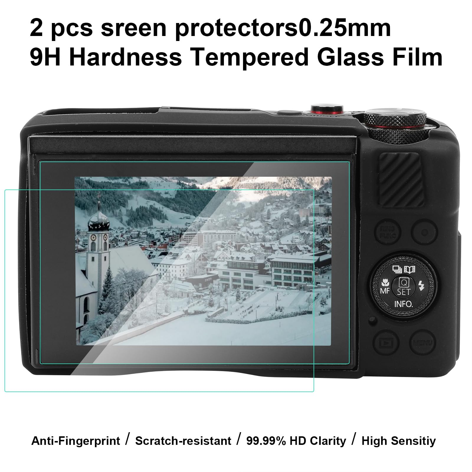 Silikonowe etui ochronne do Canon G7X Mark II/G7X2, akcesoria z 2 sztukami folii ochronnej na wyświetlacz, zdejmowana ochrona obiektywu do aparatu cyfrowego Canon G7X Mark II/G7X2