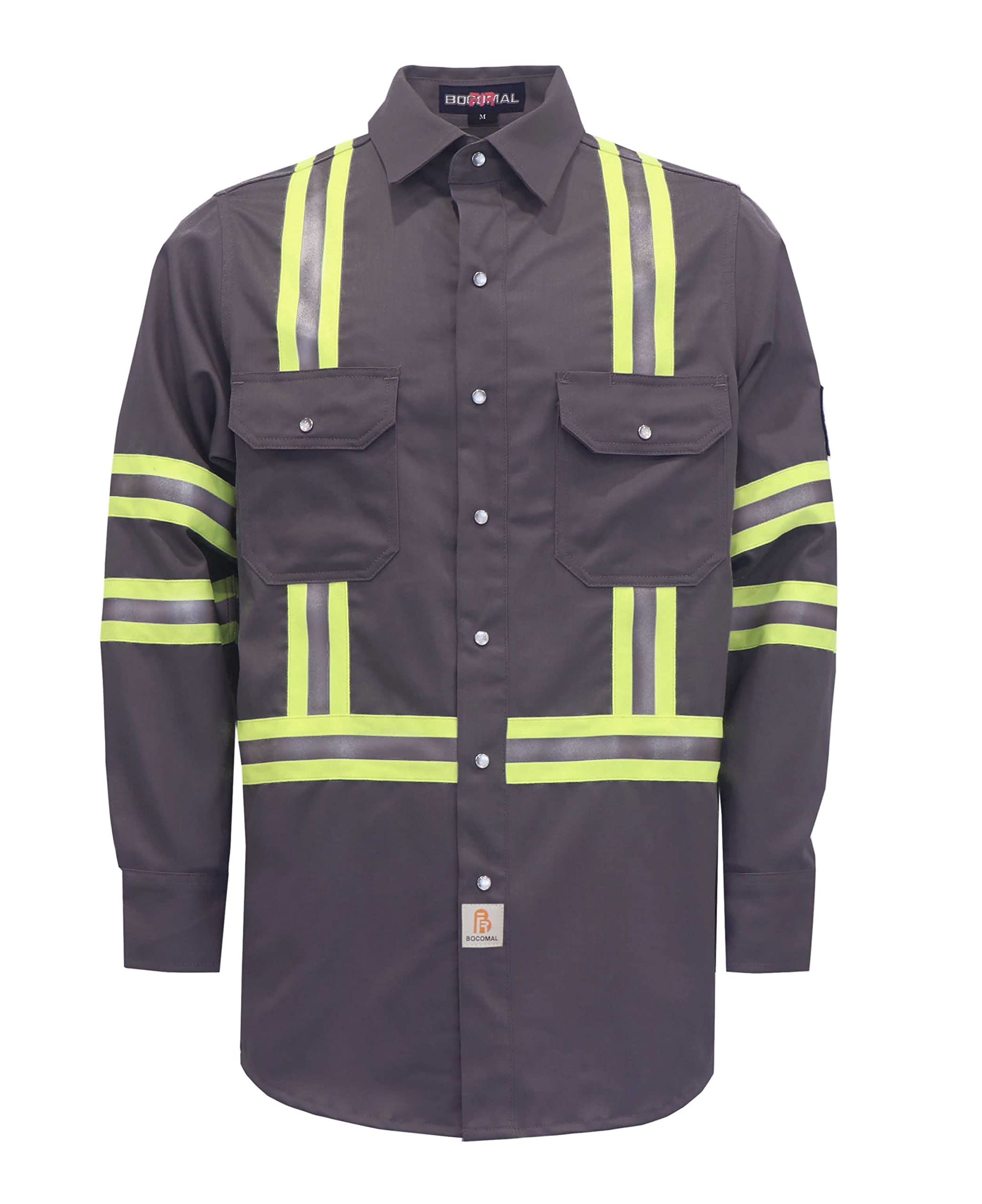BOCOMALFR Shirts High Visibility/Hi Vis Flame Resistant/Fire Retardant Shirt 7oz Men's Shirts
