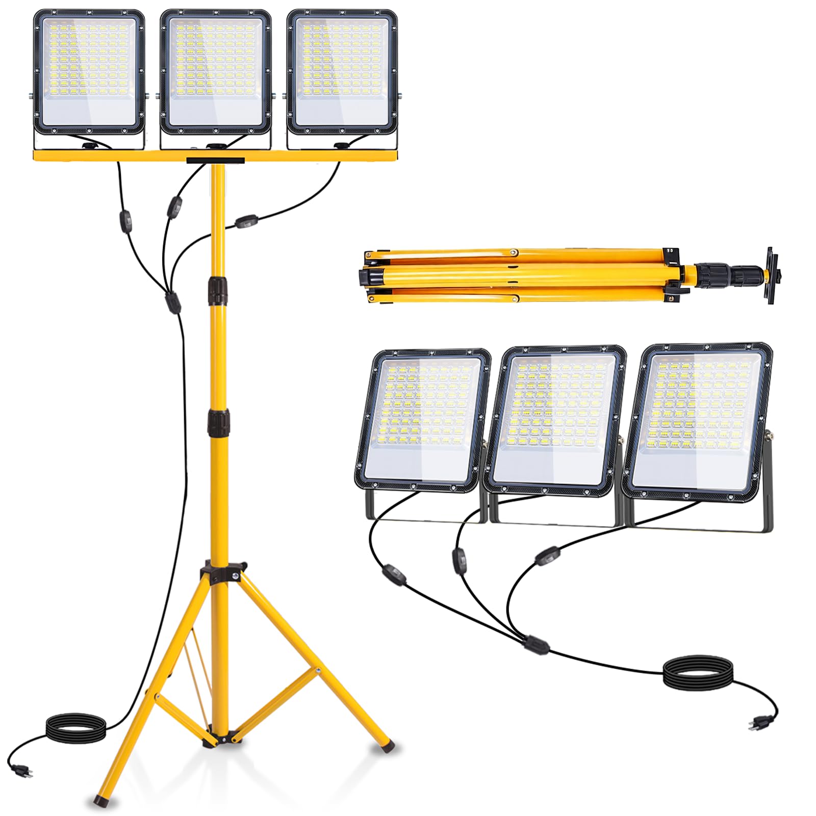 View 1 of ** may be missing parts **
TEXTHELL 3-Head LED Work Light with Stand
