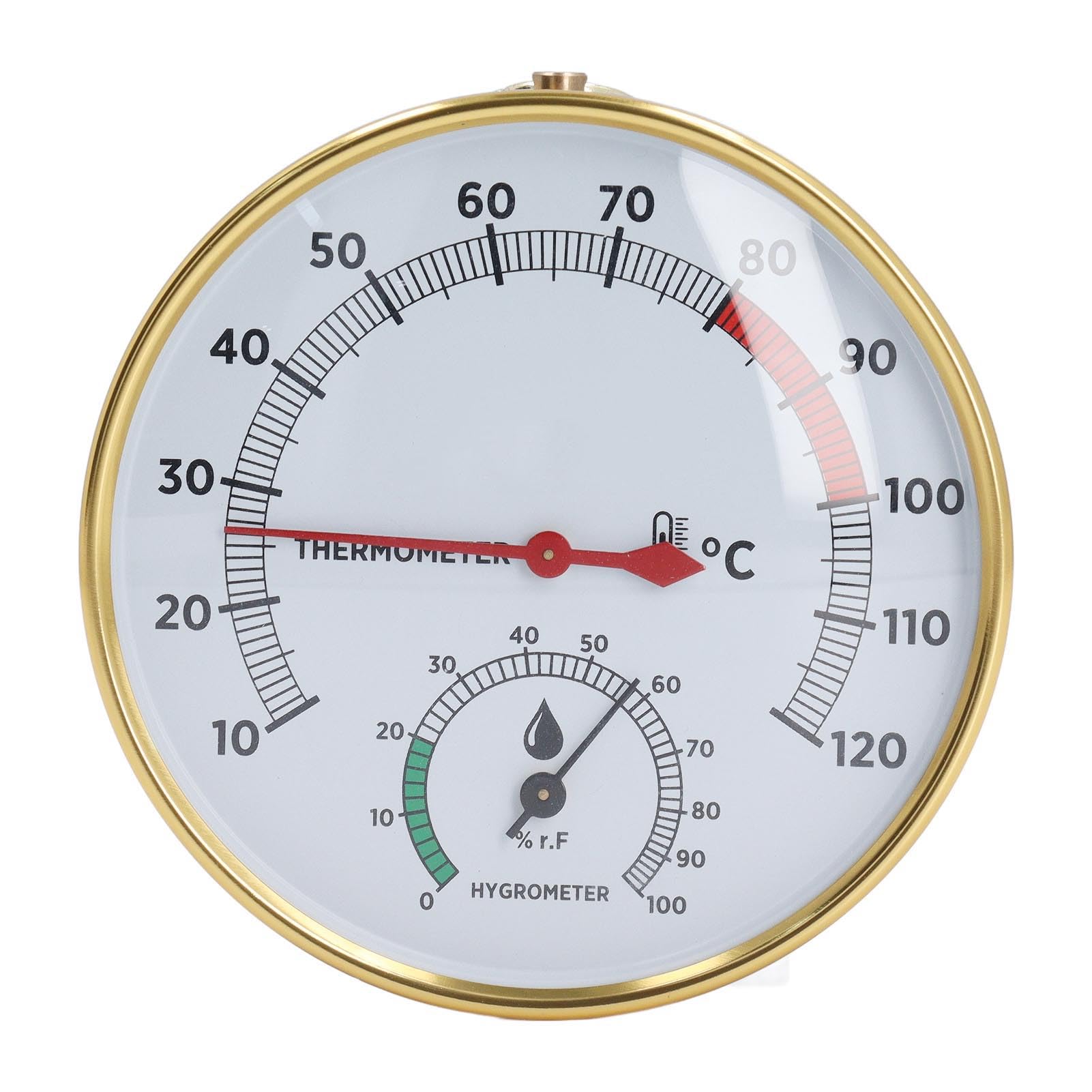 ZIZEV Sauna Temperature and Hygrometer, 10~120? Multipurpose Sauna Thermometer Hygrometer Aluminum for Spa Room