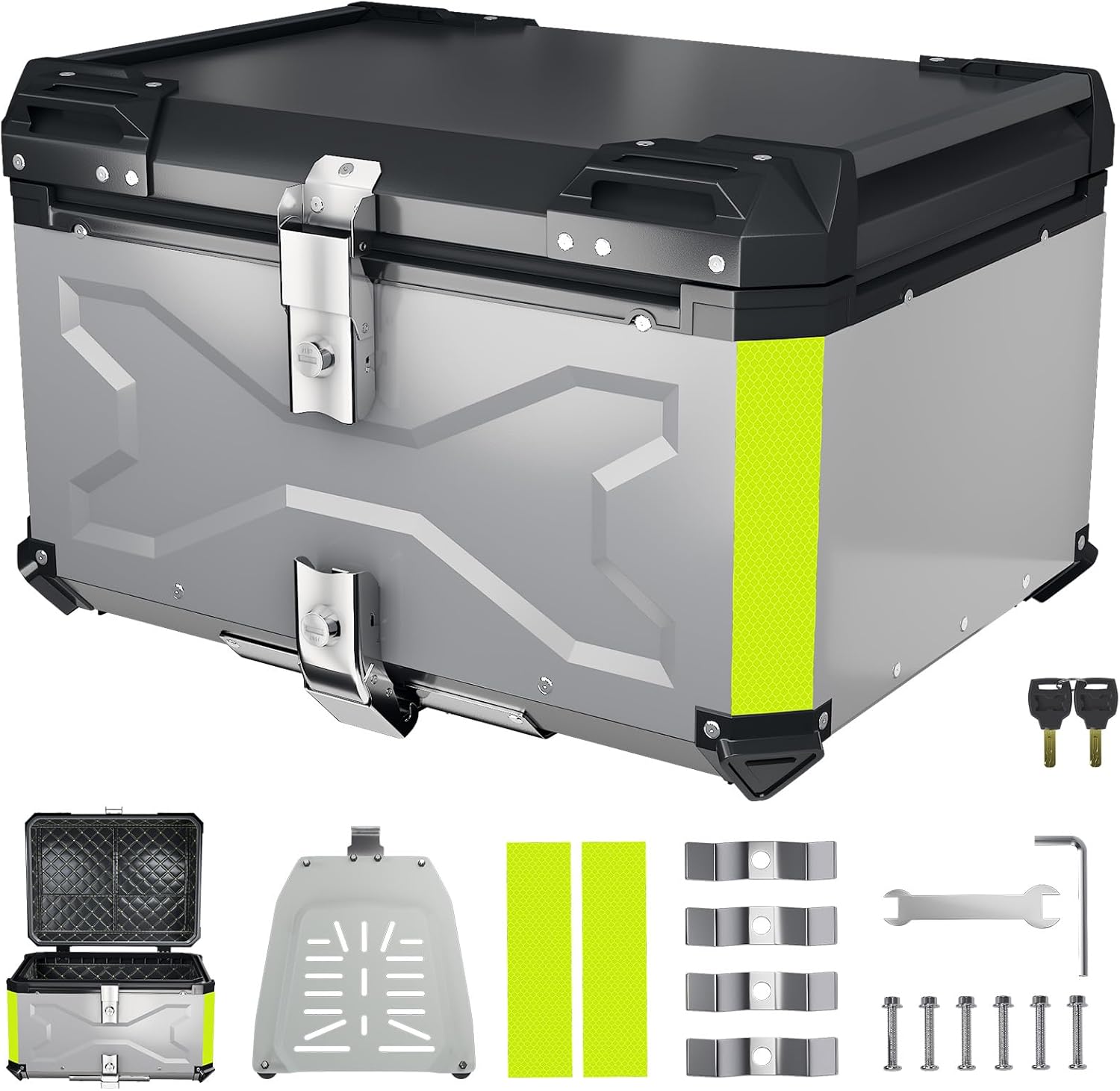 65L Motorrad Topcase Aus Aluminium - Wasserdichte Gepäckbox Mit Diebstahlschutz