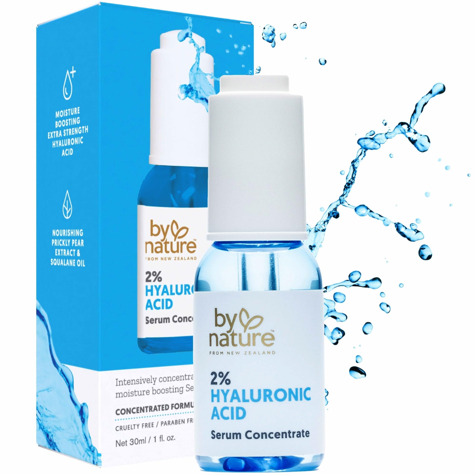 By Nature 2% Hyaluronic Acid Serum for Face & Neck – Deep Hydration Serum for Dry, Oily & Sensitive Skin – Lightweight Facial Serum, 1 fl oz