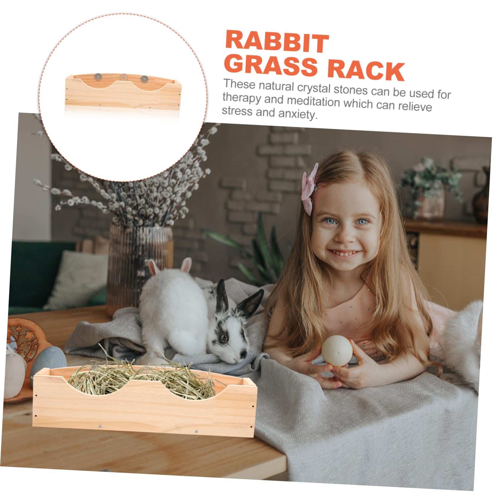 Holz Heuraufe für Kaninchen und Kleine Tiere für Käfig