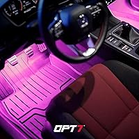 Vista 9 de OPT7 Aura Pro 4 piezas Tiras de luz LED dobles para interior de auto con APP y control remoto, modo multicolor, kit de iluminación de acento de neón
