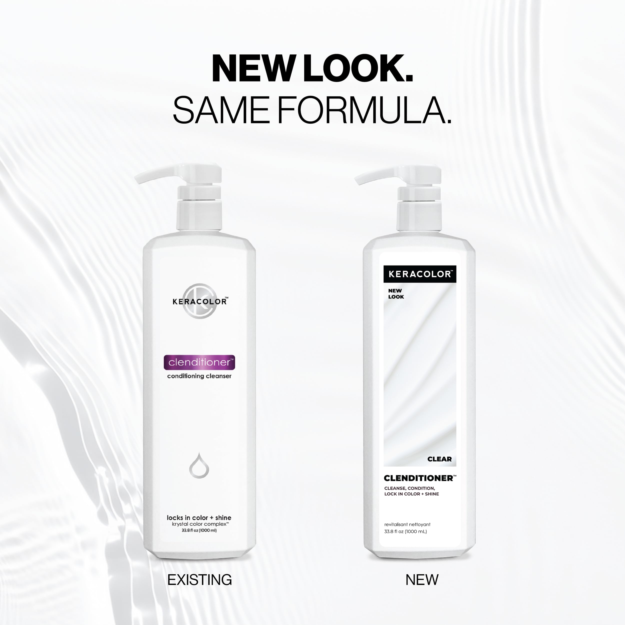Keracolor Clenditioner Cleansing Conditioner, Clear, Color Protecting Keratin-Infused Co-Wash, Prevents Fade, 2 Sizes