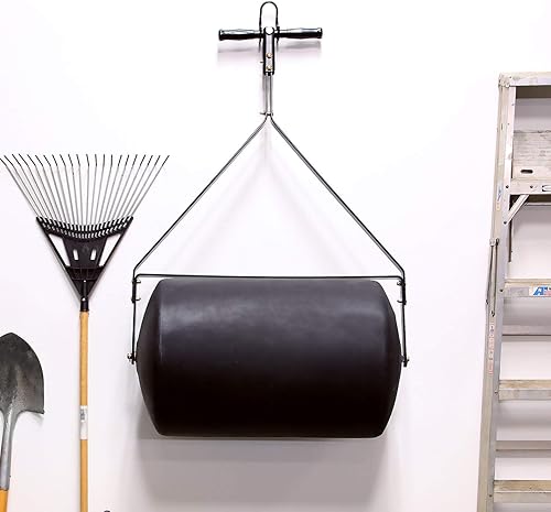 Vista 10 de Brinly PRC-241BH-A - Rodillo combinado de césped de empuje y remolque de 270 libras con tapón atado de fácil giro, 18 x 24 " Mate negro