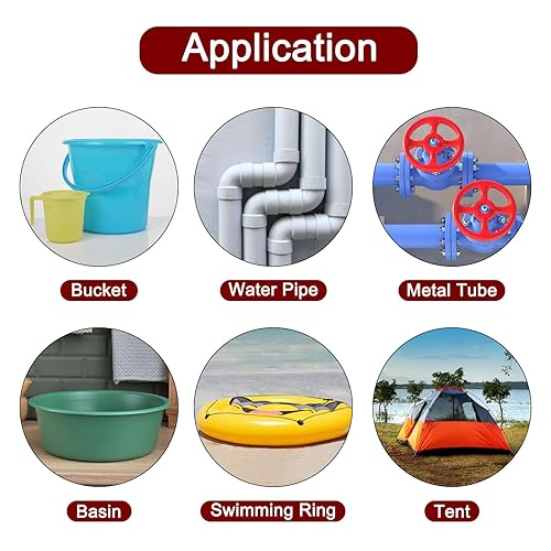 Miniatura 5 de HARFINGTON Cinta de sellado de parche impermeable de 2 pulgadas x 5 pies, cinta de reparación de fugas para cubosmangueras de lavabo de plástico,