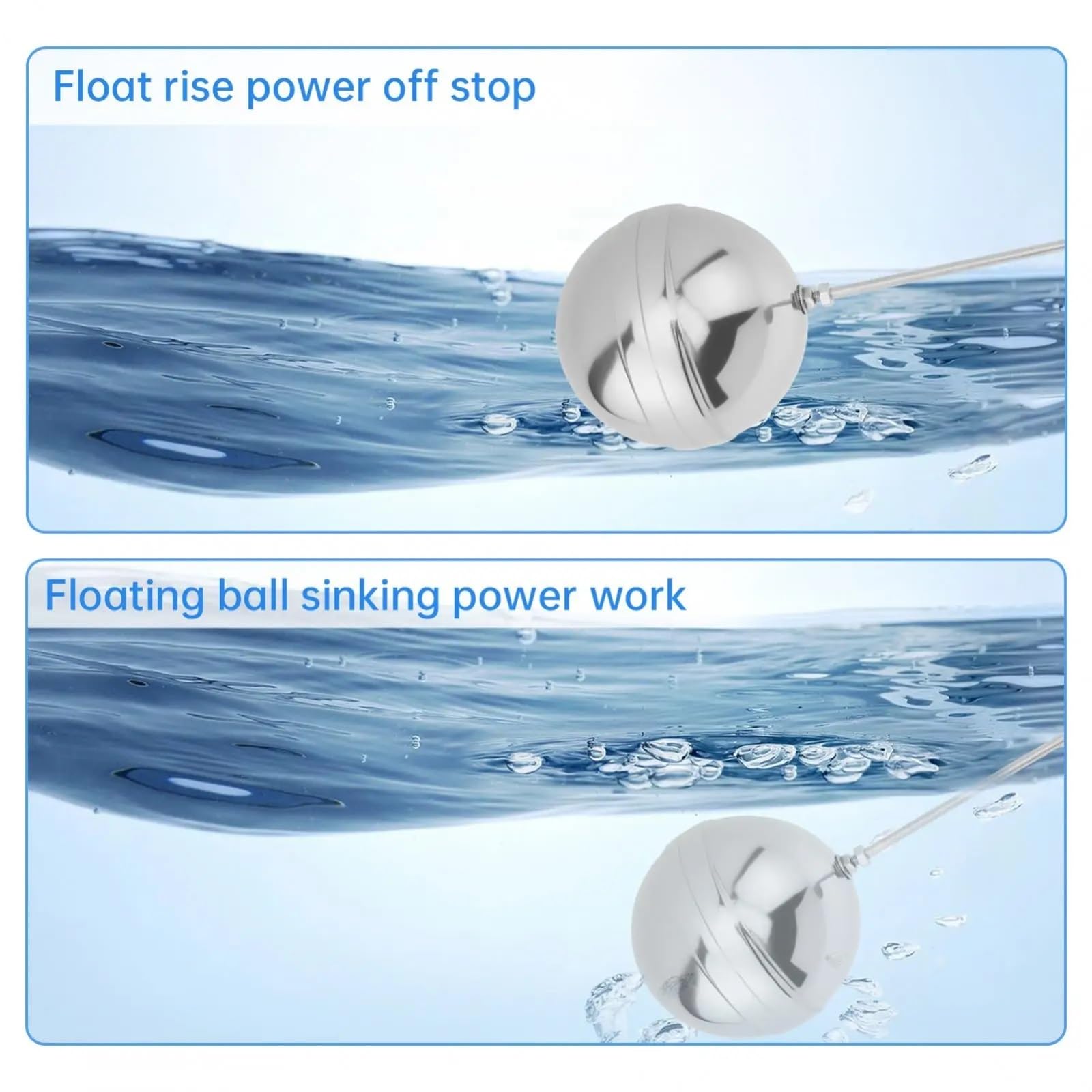 2 válvulas flotantes ajustables de acero inoxidable de 0.5 pulgadas para tanque de agua, equipo de ganado, bola de control automático de nivel