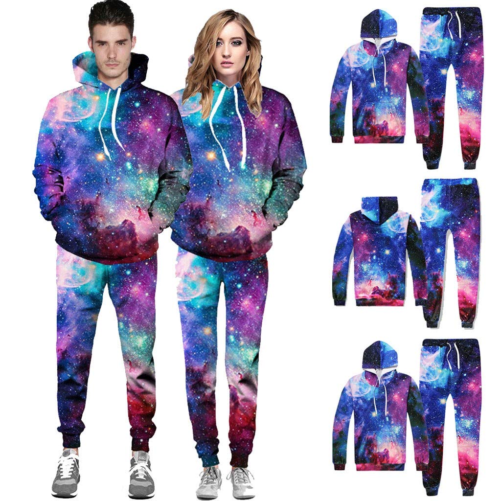 Men Universe Impression 3D avec capuche Galaxy Hoodie Tops Pantalons Ensembles Survêtement Survêtement Survêtement Garçon Paris
