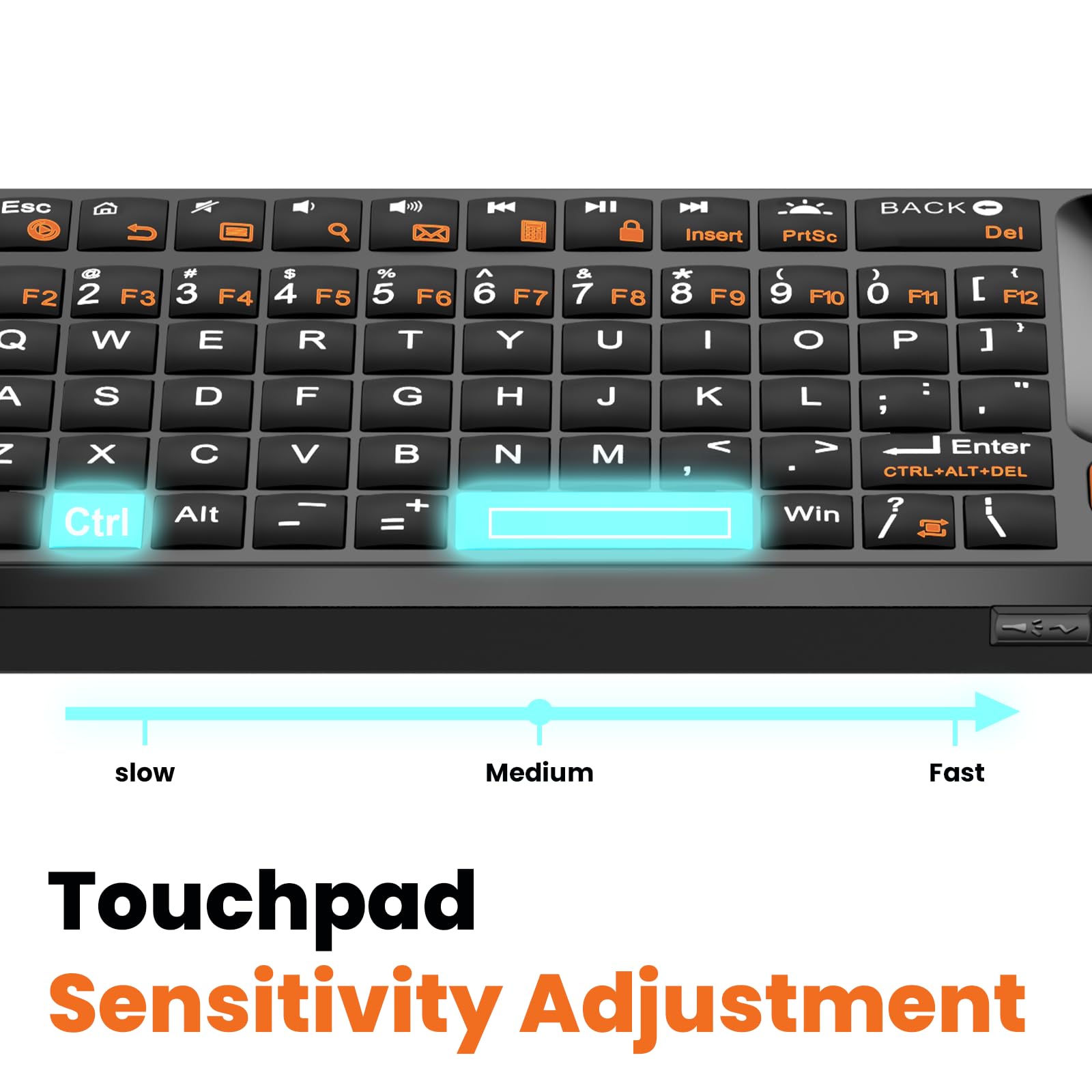 Mini tastiera con touchpad, mini tastiera Bluetooth, 2,4 G, ultra sottile, portatile, wireless, portatile, adatta per PC/tablet/TV/smartphone, adatta per viaggi, ufficio e uso domestico, ricaricabile
