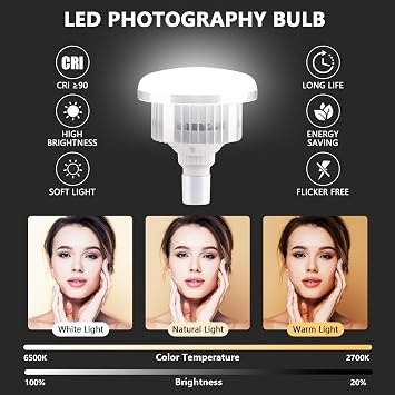 Softbox Lighting Kit, Soft Box Photography Lighting Set with 17in x 17in Softbox, Folding Lighting Tripod, 85W 2700K-6500K LED Bulb, Remote, Studio Lights for Photography, Video Recording