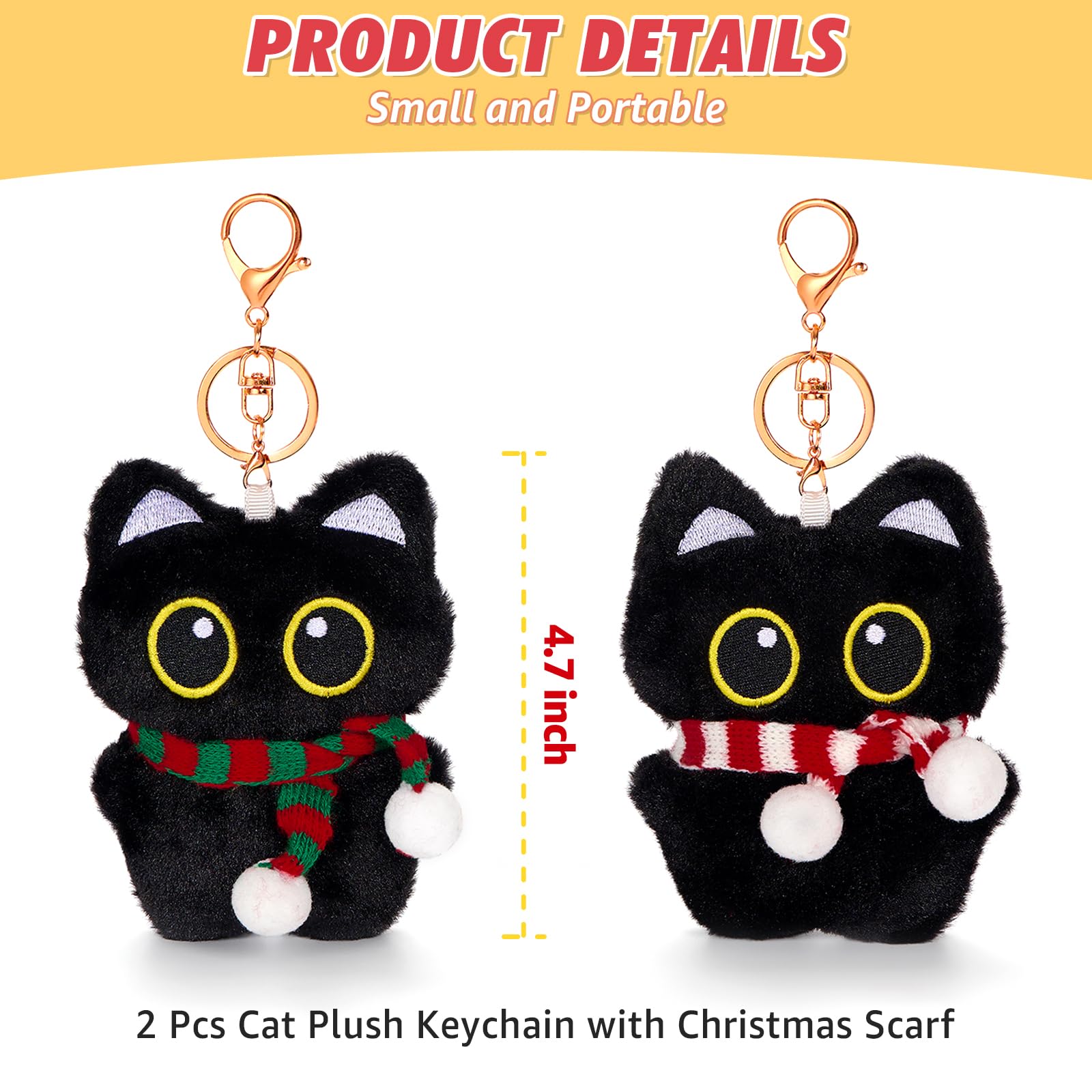 Amazon.com: Ditucu 2 Pcs Cat Plush Keychain Toys Kawaii Mini