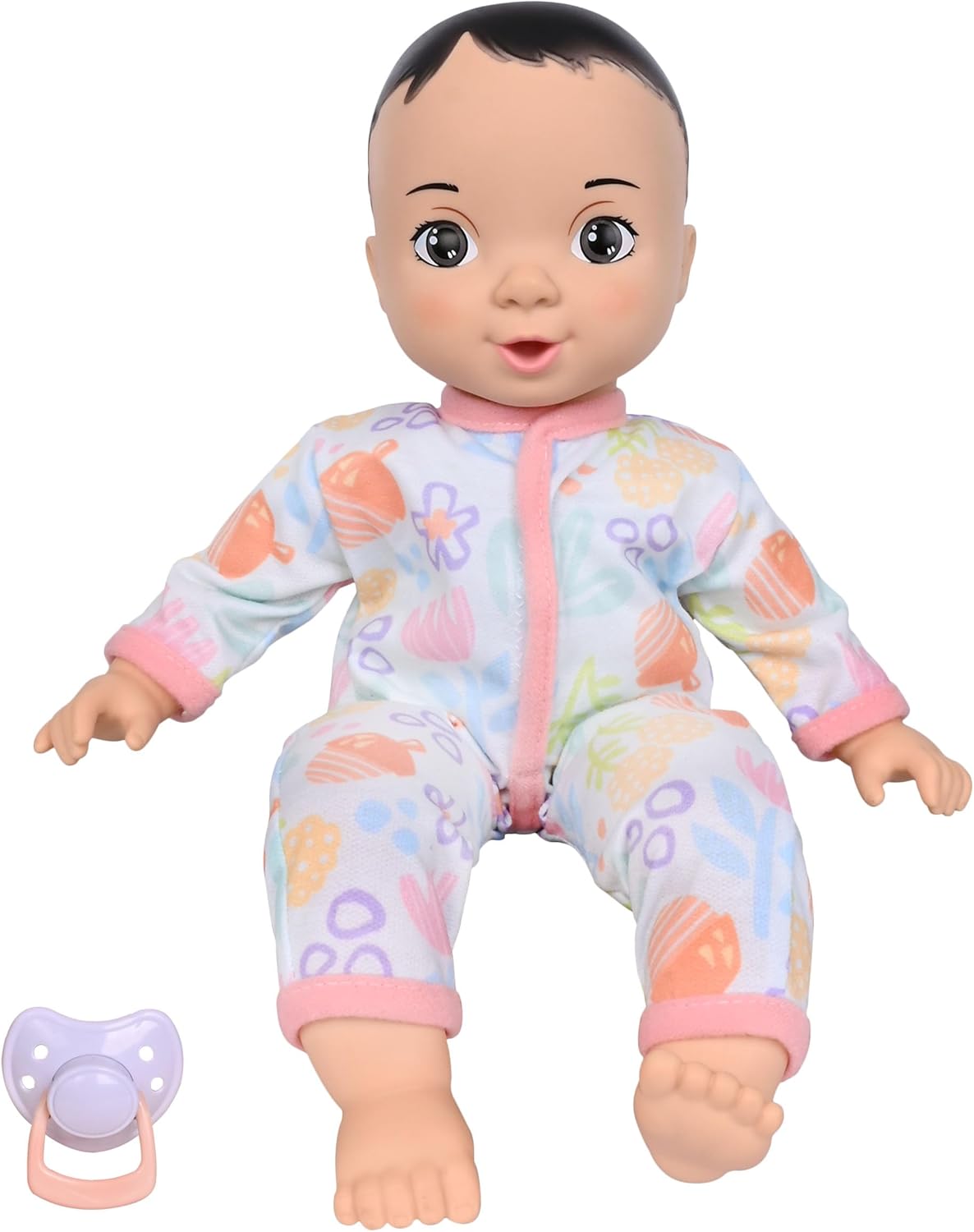 Acorn Avenue 14 Inch Soft Baby Doll for Toddlers 1–3, with Removable Clothes & Pacifier, Toddler Doll Toy (Pink Asian)