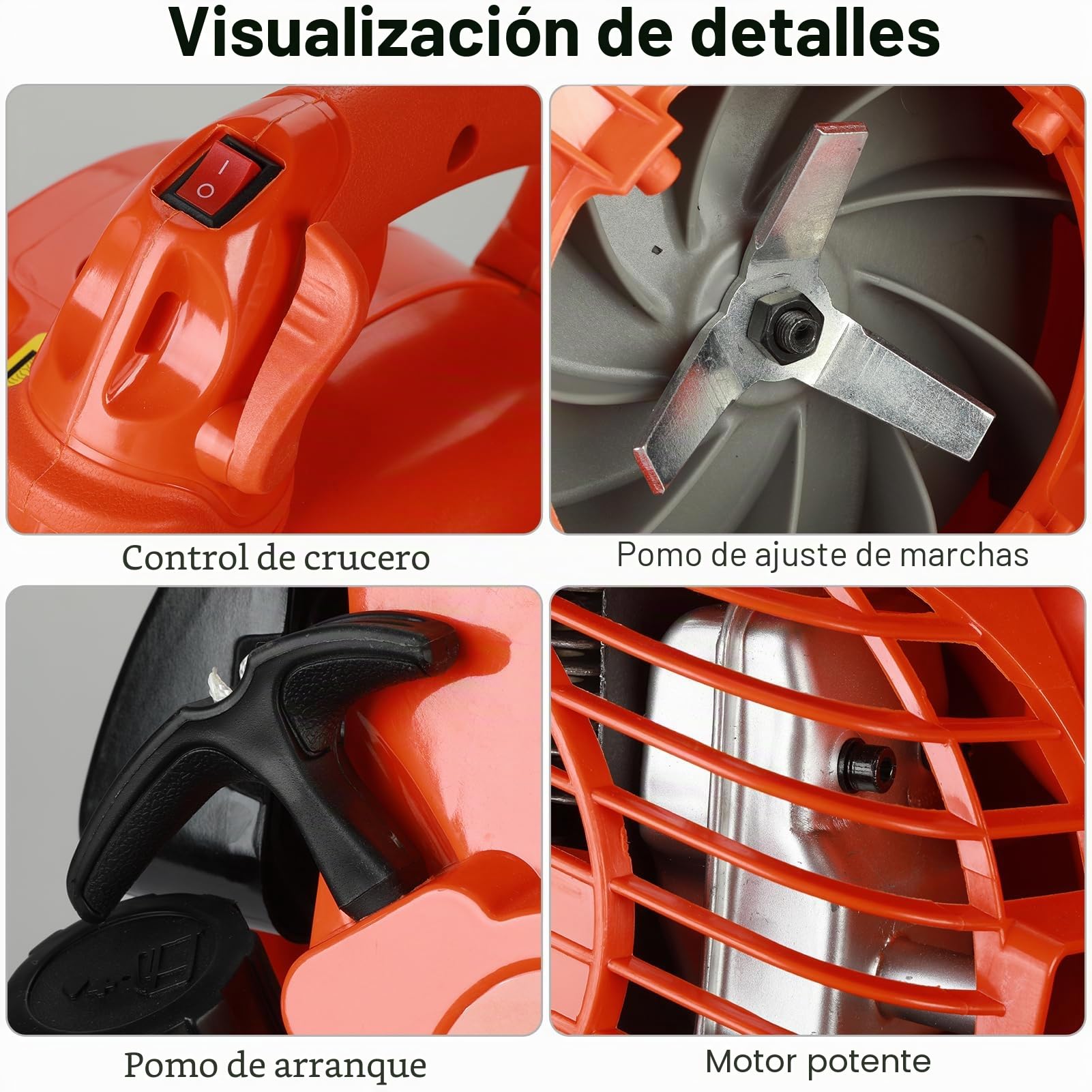 Soplador de hojas y aspiradora, aspiradora inalámbrica 3 en 1 de gasolina y trituradora de hojas de jardín con dos asas y bolsa, aspiradora de mano de 2 tiempos para limpieza de césped, polvo, garaje