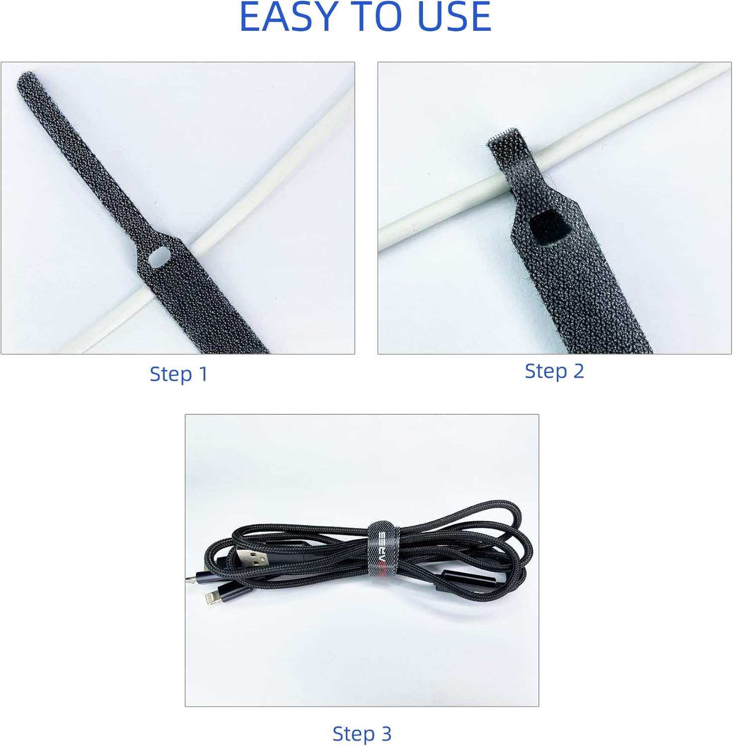 Zip ties,Cable ties,Cable management,Reusable Cable Ties, WILDARES Adjustable Premium Cord Ties, Hook Loop Cord Wire Ties, 6-Inch, 60PCS