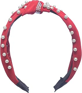 Daphane Headband for Girls with Pearls - Red