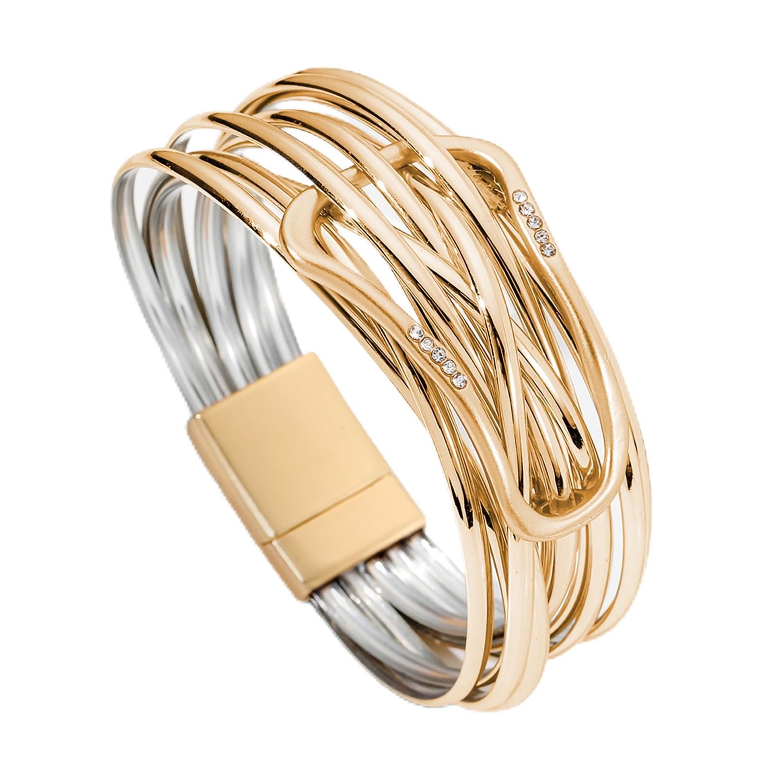 Fesciory Leopard Bracelet for Women, Boho Leather Wrap Multi-Layer Pearl Crystal Bracelet Bangle Jewelry