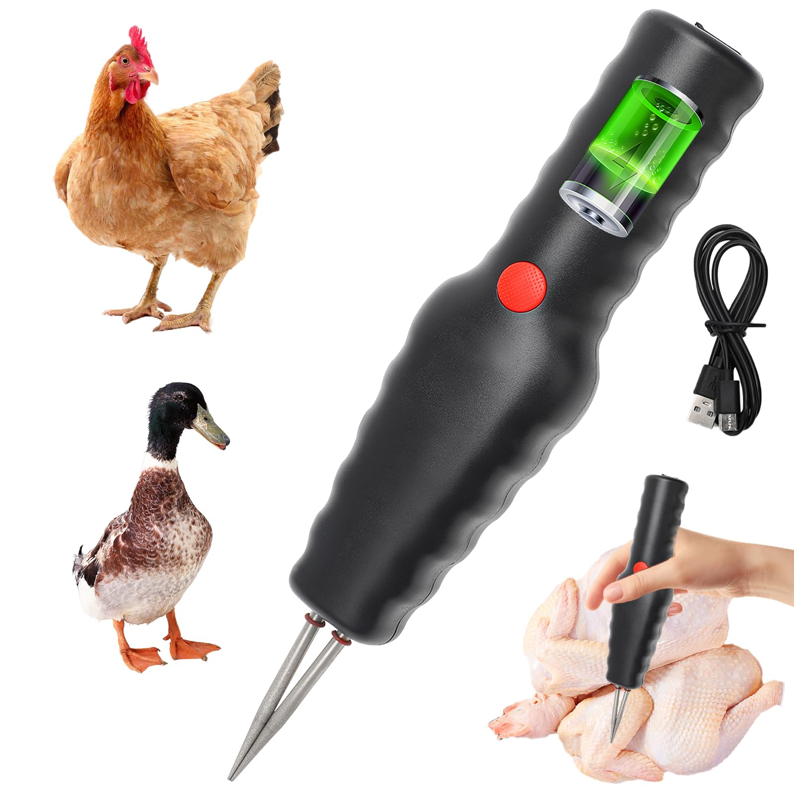 Máquina de extracción eléctrica para aves de corral, extractor de plumas de aves de corral, máquina de extracción rápida de aves de corral, plucker para pollo, pato, ganso, aves, 32 x 11 x 6 cm