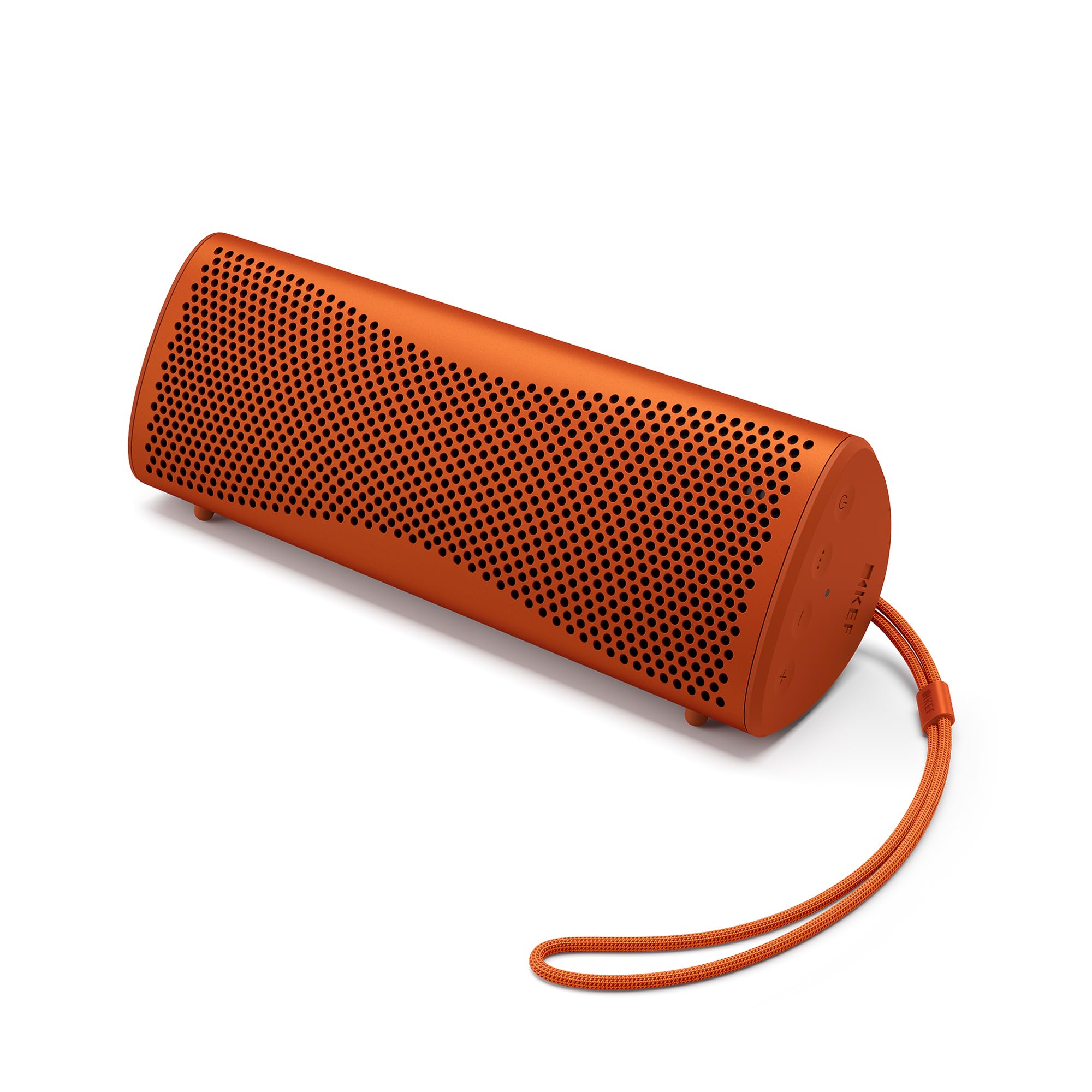 KEF Muo High-Fidelity Premium tragbarer Bluetooth-Lautsprecher, Orange Moon | Bluetooth 5.4 aptX Adaptive | USB-C | IP67 wasserdicht | 24 Std. Wiedergabezeit | für zu Hause, draußen und unterwegs