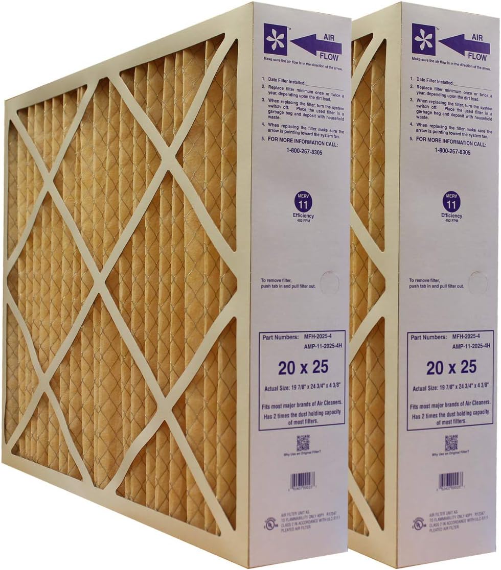 20x25x4 Lennox/Honeywell Replacement AC Furnace Air Filters MERV 11