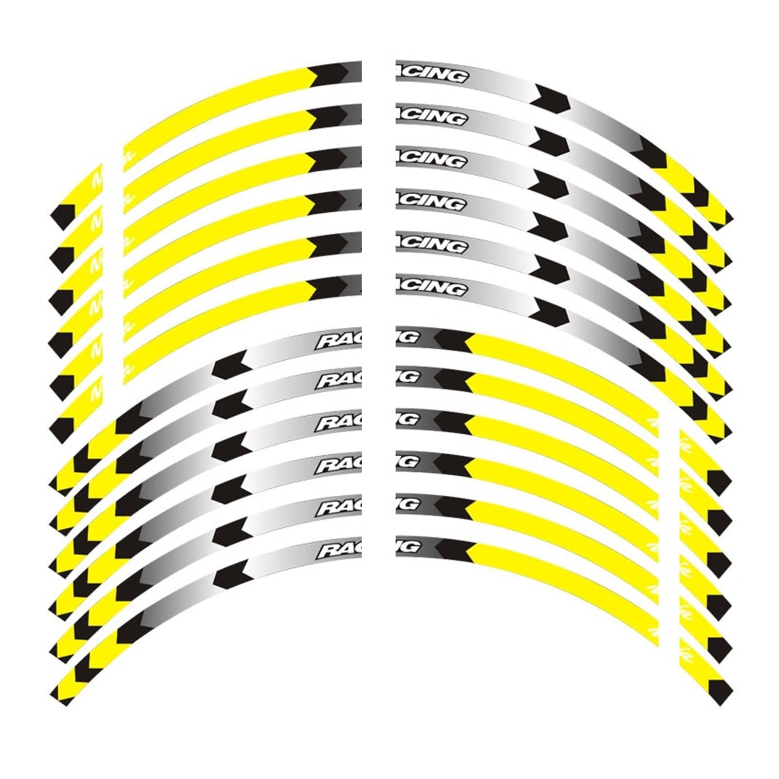 Hub Decals Rim for NINJA250 NINJA300 NINJA650FNINJA1000 for ZX-6R 10R 14R for H2/H2R Adhesive Emblem Wheel Reflective Stickers Rim Stripe Tape(A Yellow)