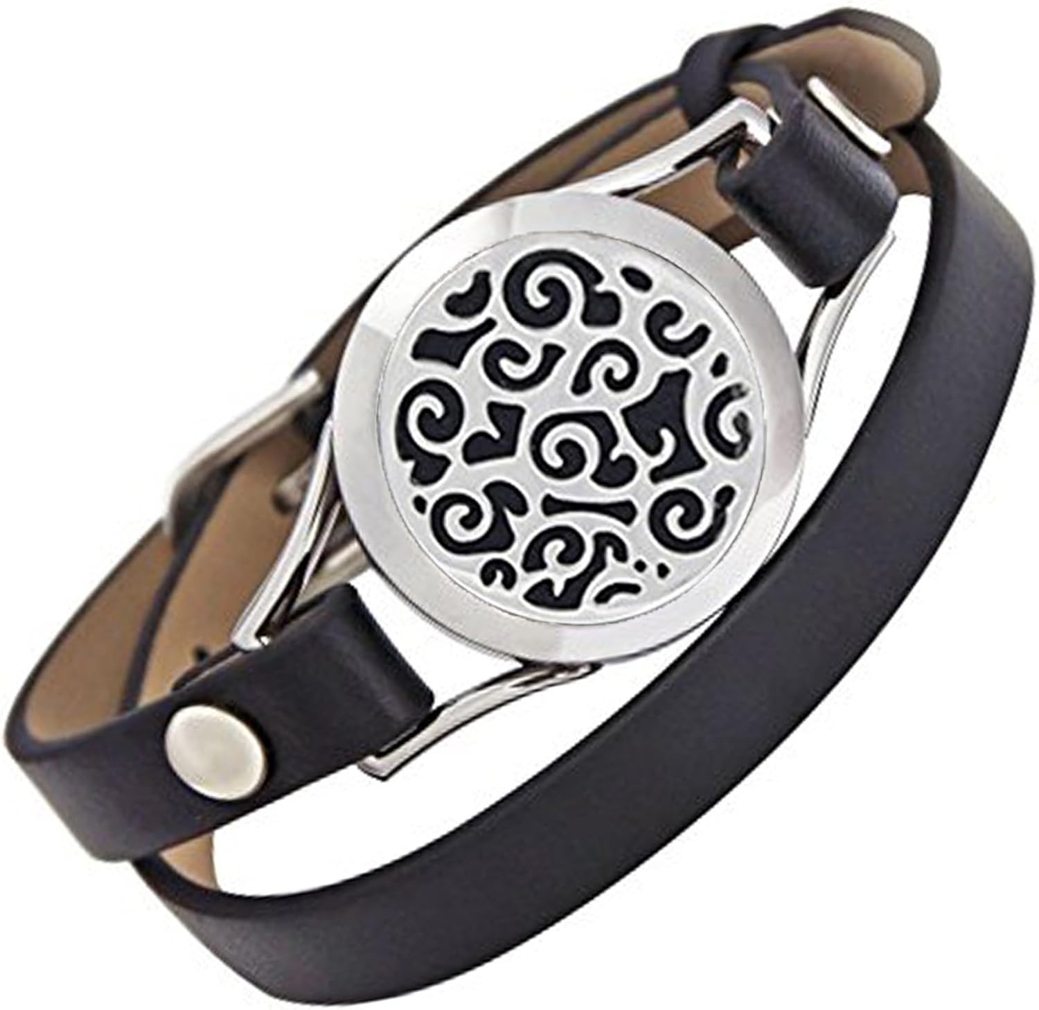 EVERLEAD Carving Round Aromatherapy Essential Oils Diffuser Locket