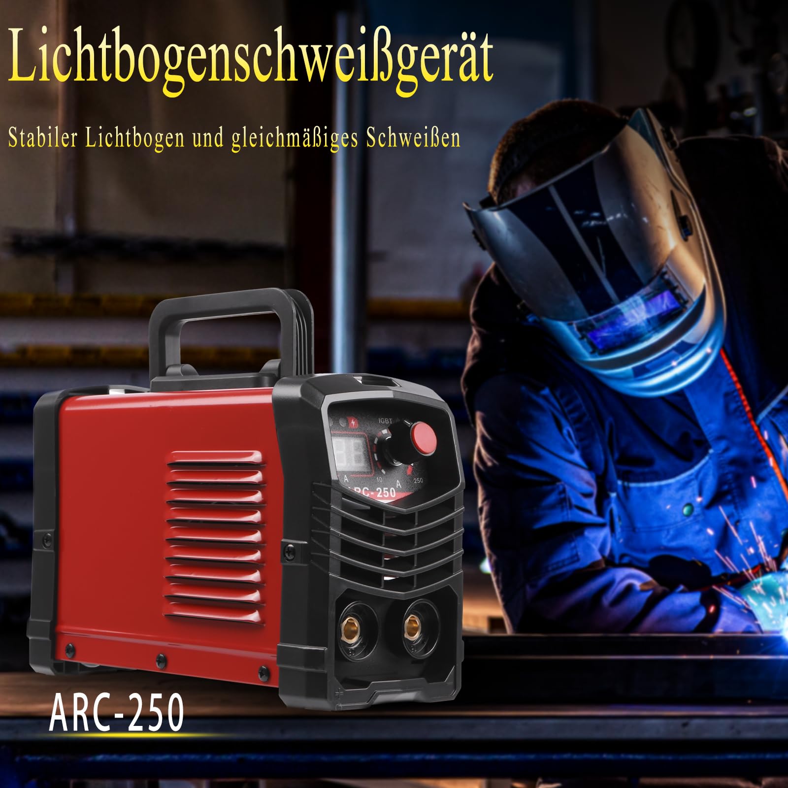 120A Mini Inverter Schweißgerät,MMA/ARC Elektroden Schweißgerät,IGBT inverter schweissgerät,handschweißgerät mit Synergische Steuerung,Heißstart,Bogenkraft und Anti-Stick-Funktion,LED-Anzeige