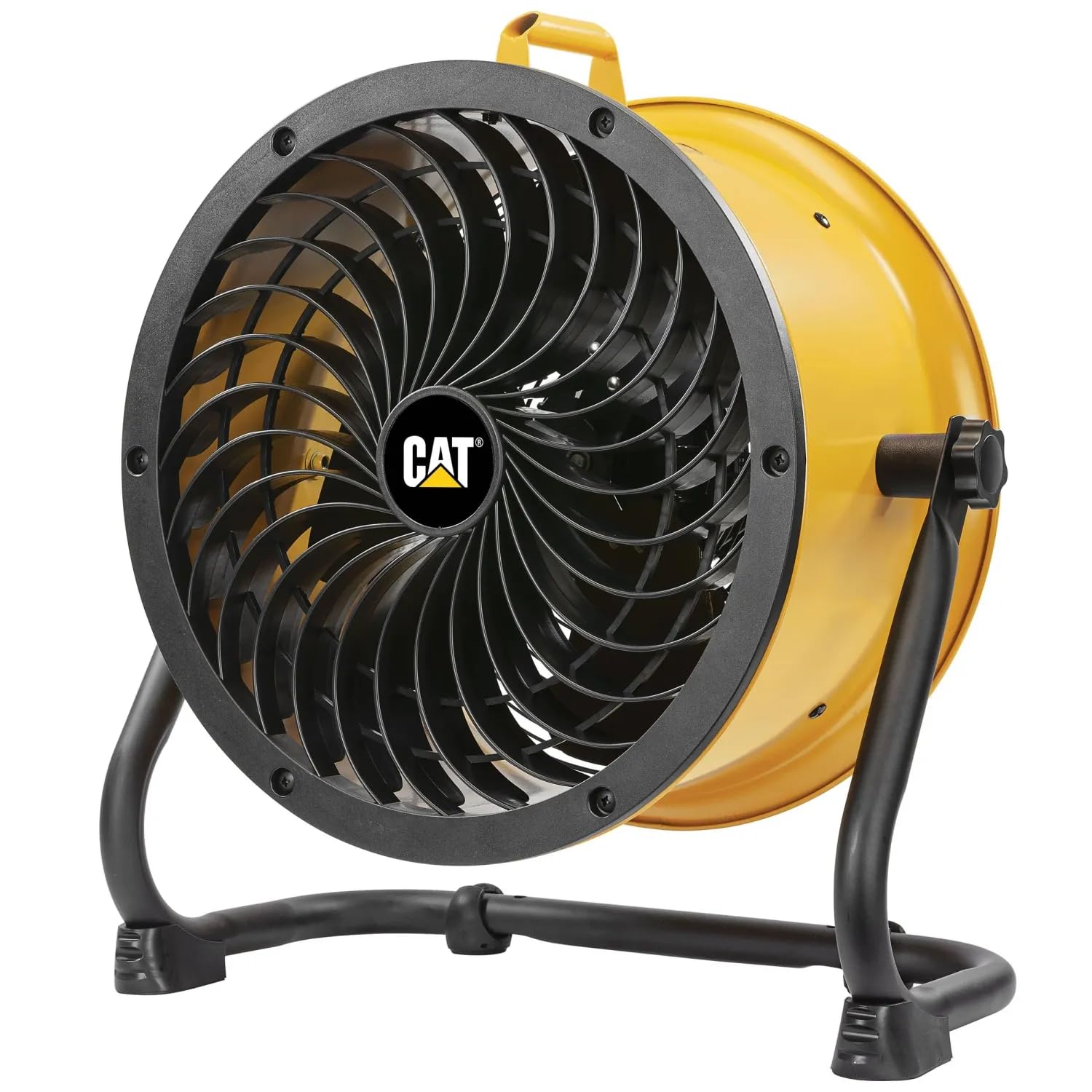 CAT Ventilatore da Pavimento HVD14AC Ø 35 cm 120W 4 Velocità 27 m³/min 3 Pale in Alluminio Orientabile Montaggio a Parete Maniglia Integrata Uso Domestico e Professionale
