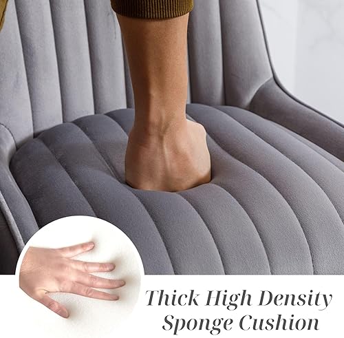 Miniatura 6 de Juego de 2 taburetes de bar de terciopelo gris moderno con patas doradas de 26 pulgadas de altura de mostrador, sillas de isla de cocina tapizadas