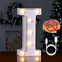 Vista 20 de Foaky LED Letter Lights Sign Marquee Light Up Letters Sign for Night Light Wedding/Birthday Party Battery Powered Christmas Lamp Home Bar