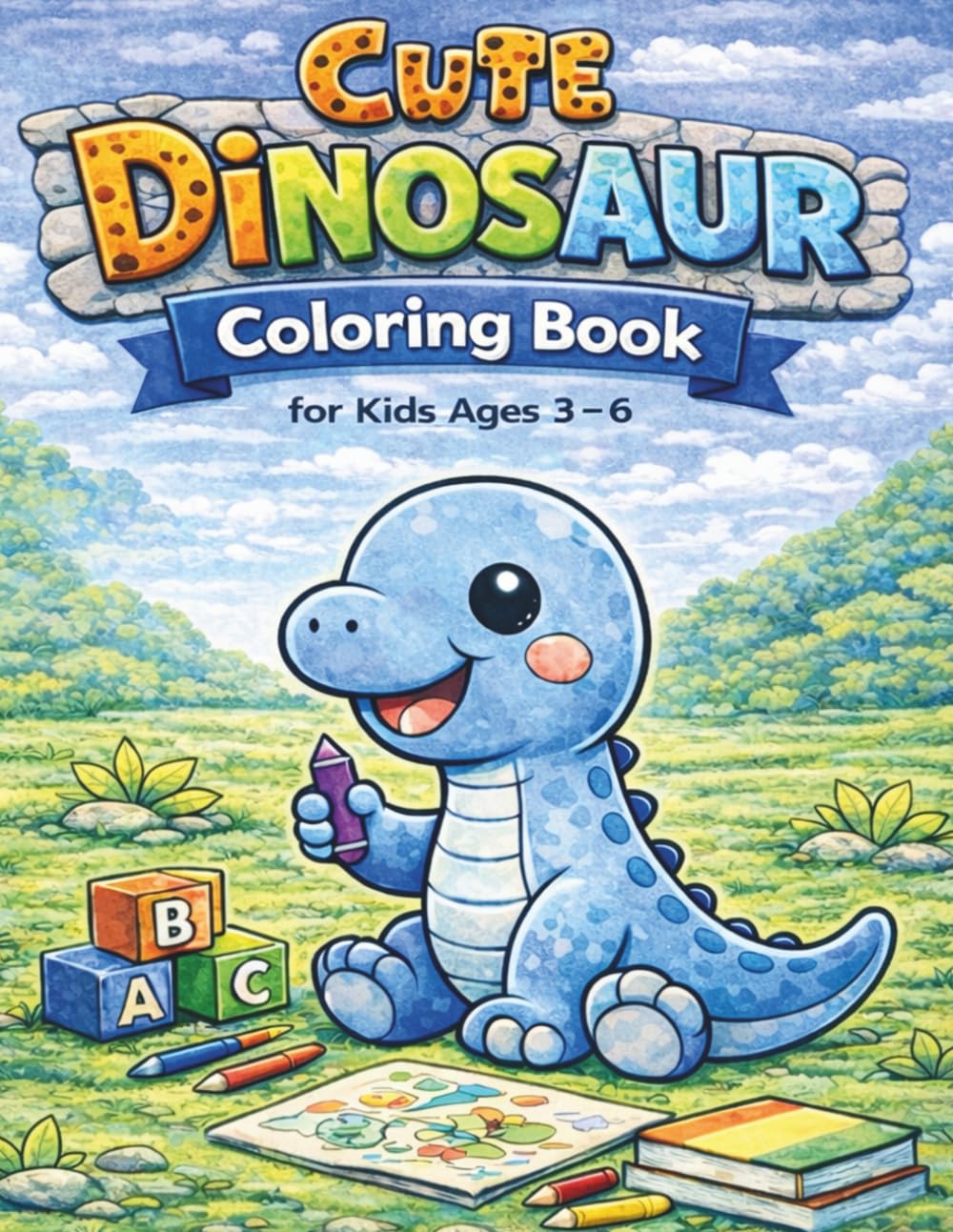 Dinosaur Coloring Book for Kids Ages 3–6: Fun, Easy & Cute Dinosaur Coloring Pages for Little Artists