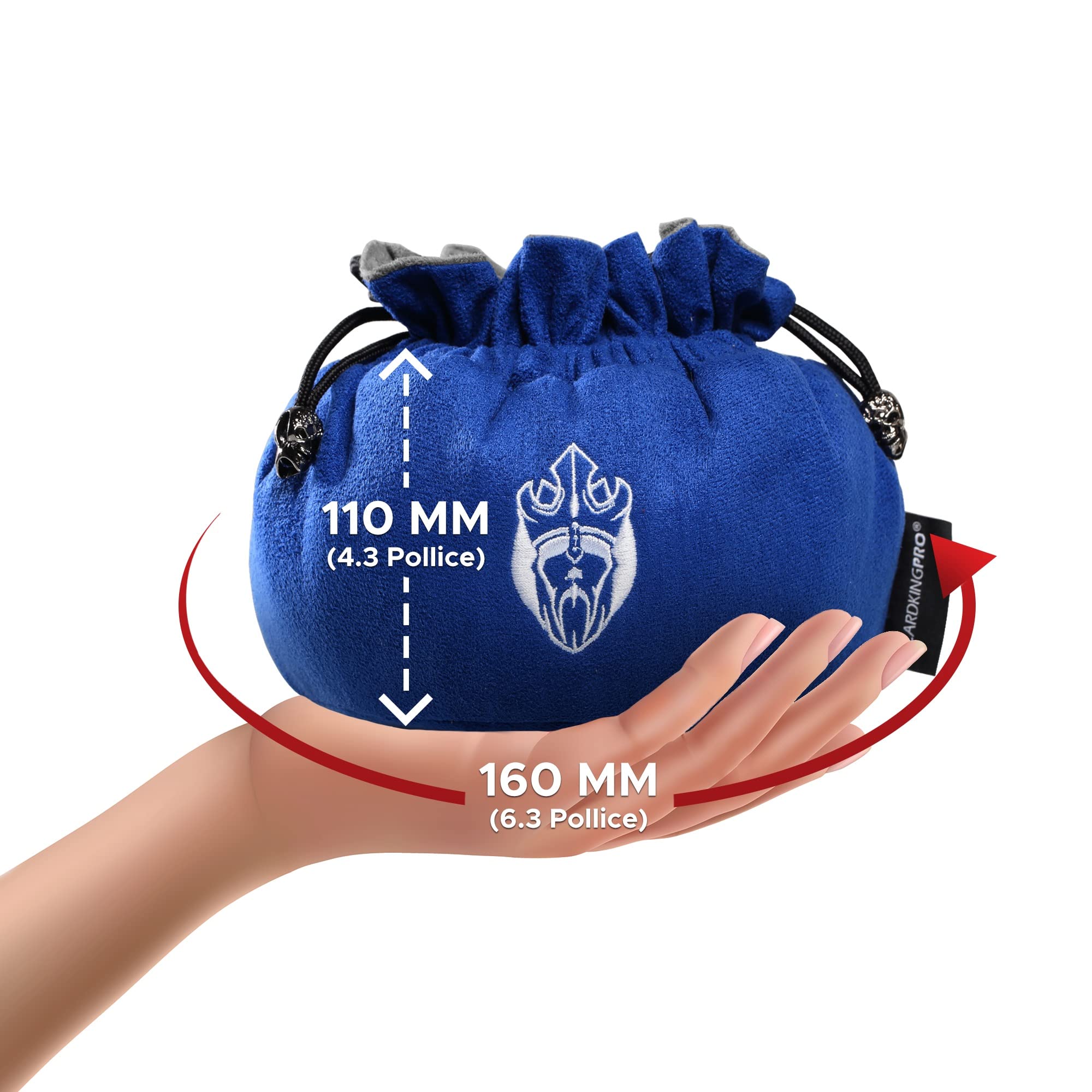 CardKingPro Immense Dice Bag con Tasche - Azzurro - capacità 150+ Dadi - Ottimo Organizzatore per Collezionisti di Dadi, Perfetto per Dungeons & Dragons [Design Brevettato]