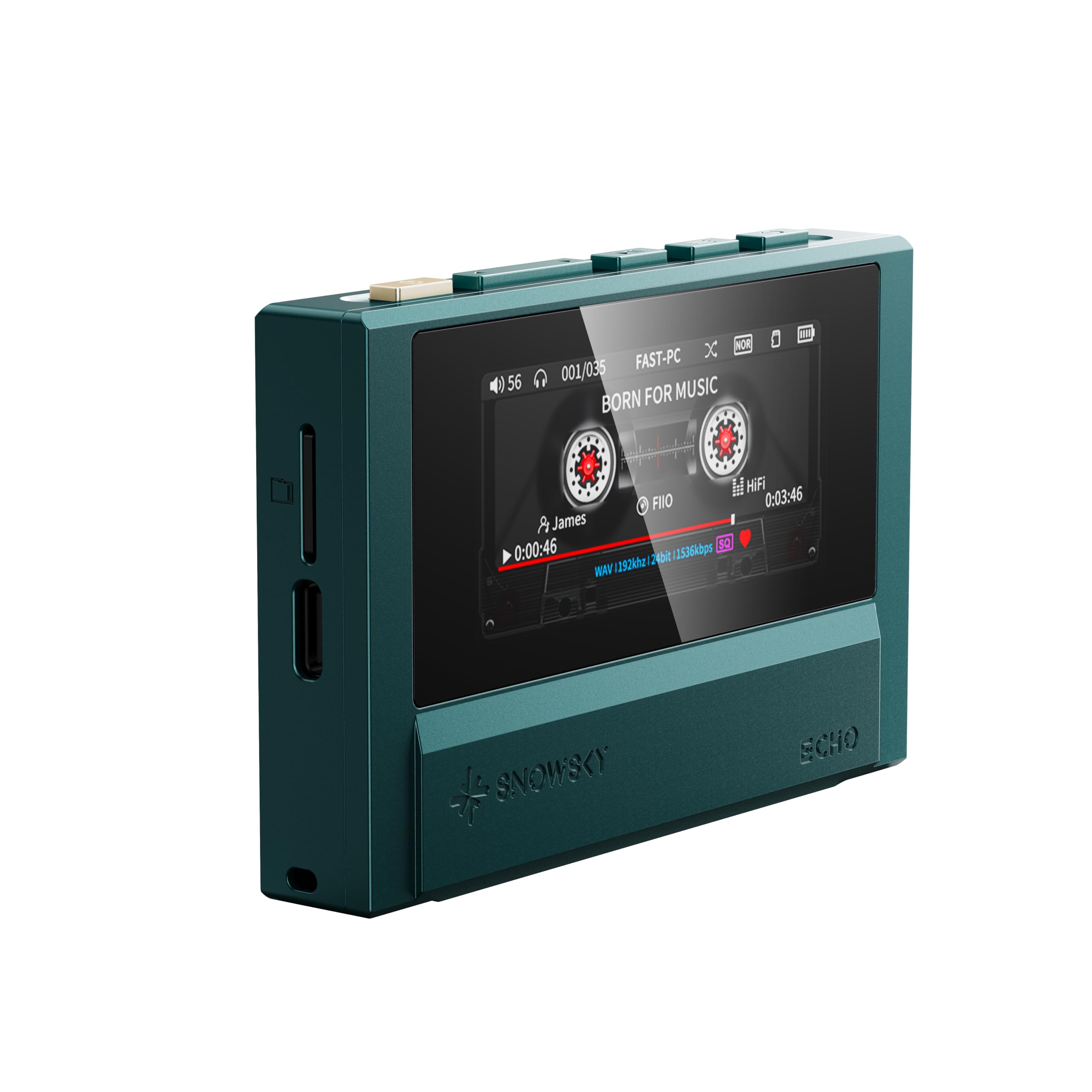 FiiO Echo Retro Hi-Res Digital Audio Player Dual DAC Bluetooth Music Player 4 4mm Balanced Output Color Screen