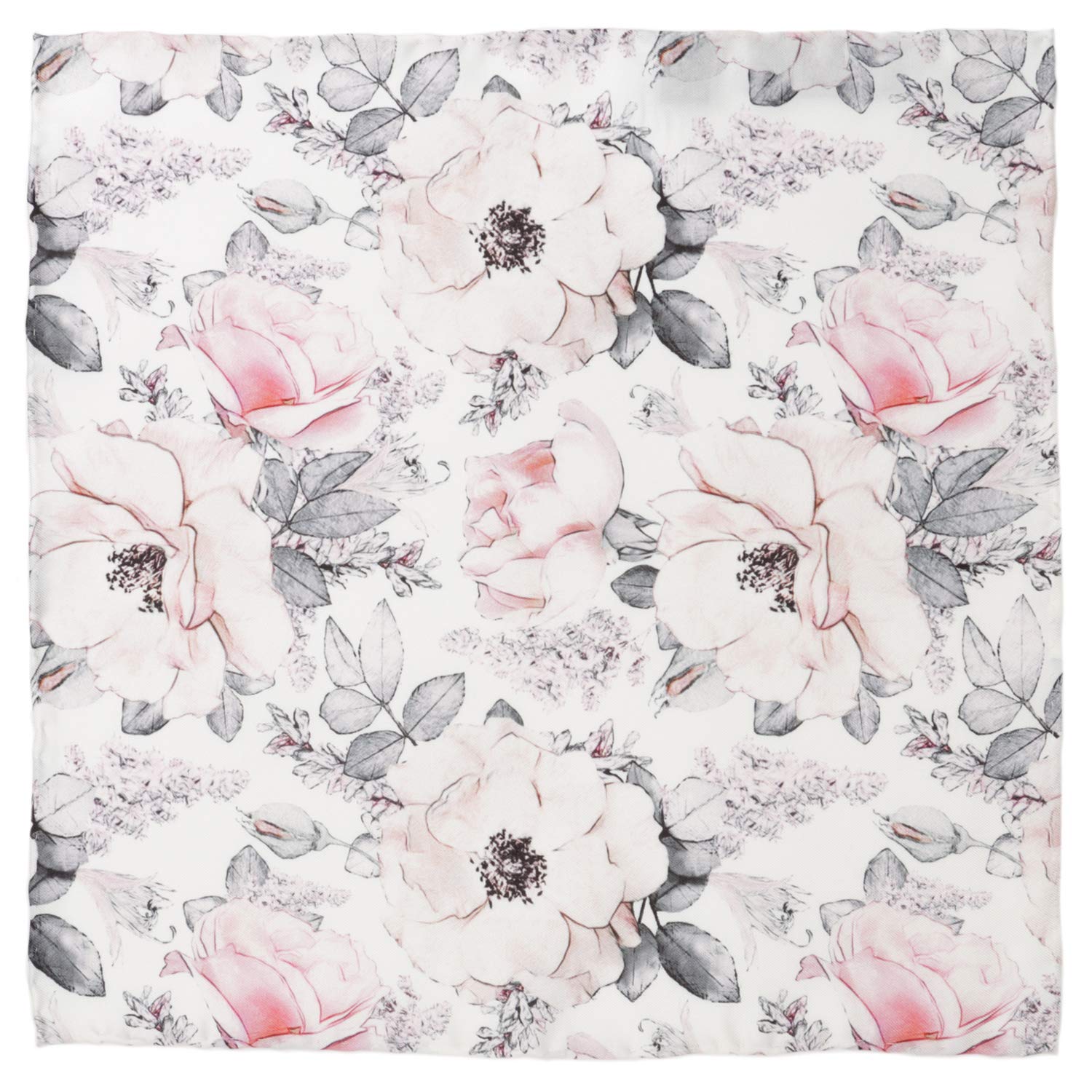 Ox and Bull Trading Company Painted Floral Gray Pocket Square