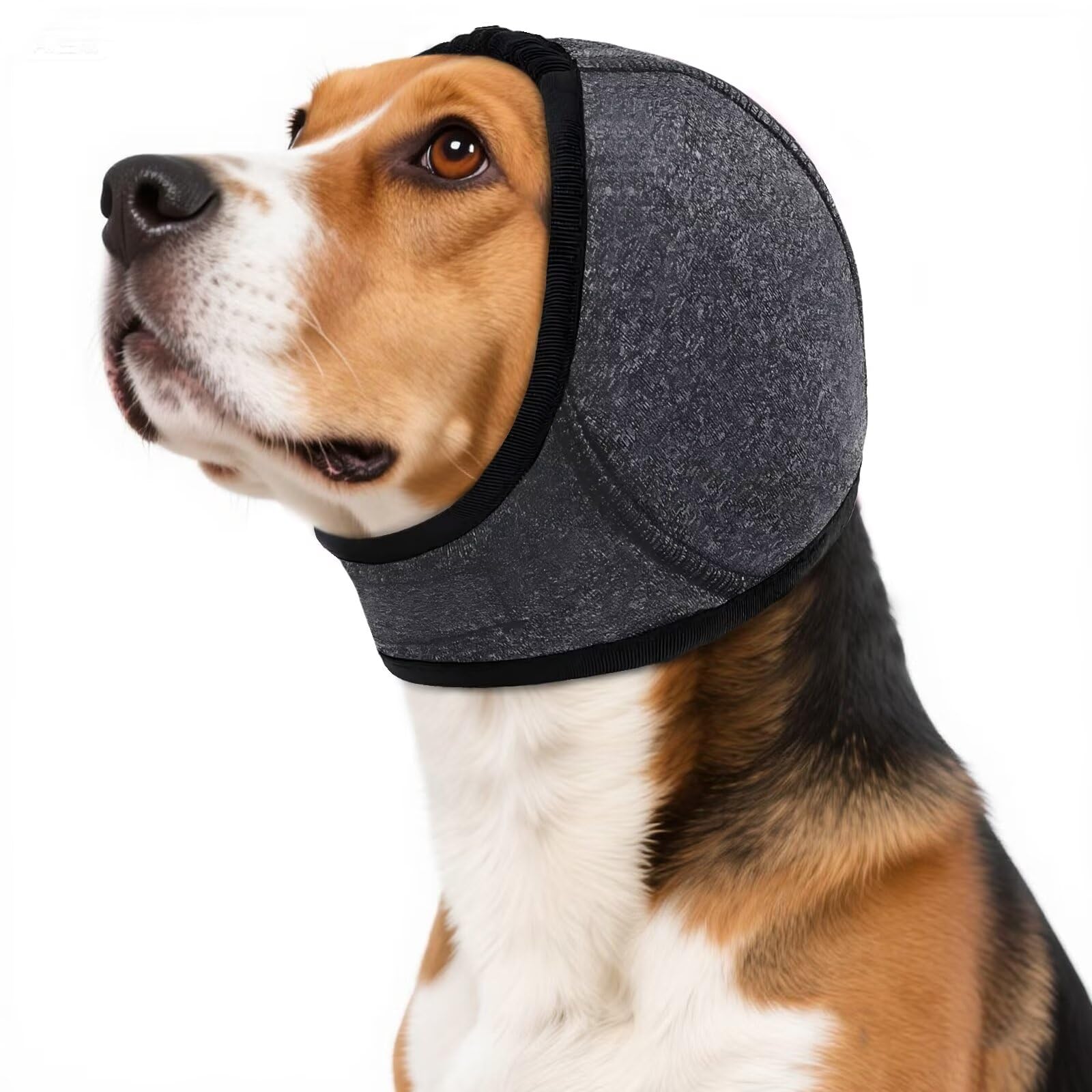 IECOii Dog Calming Hoodie,Waterproof Pet Calming Hood for Swimming Bathing,Anxiety Relief & Noise Protection,Adjustable Dog No Shake Ear Wraps for Firework,Grooming,Thunderstorms,Separation,Grey,S