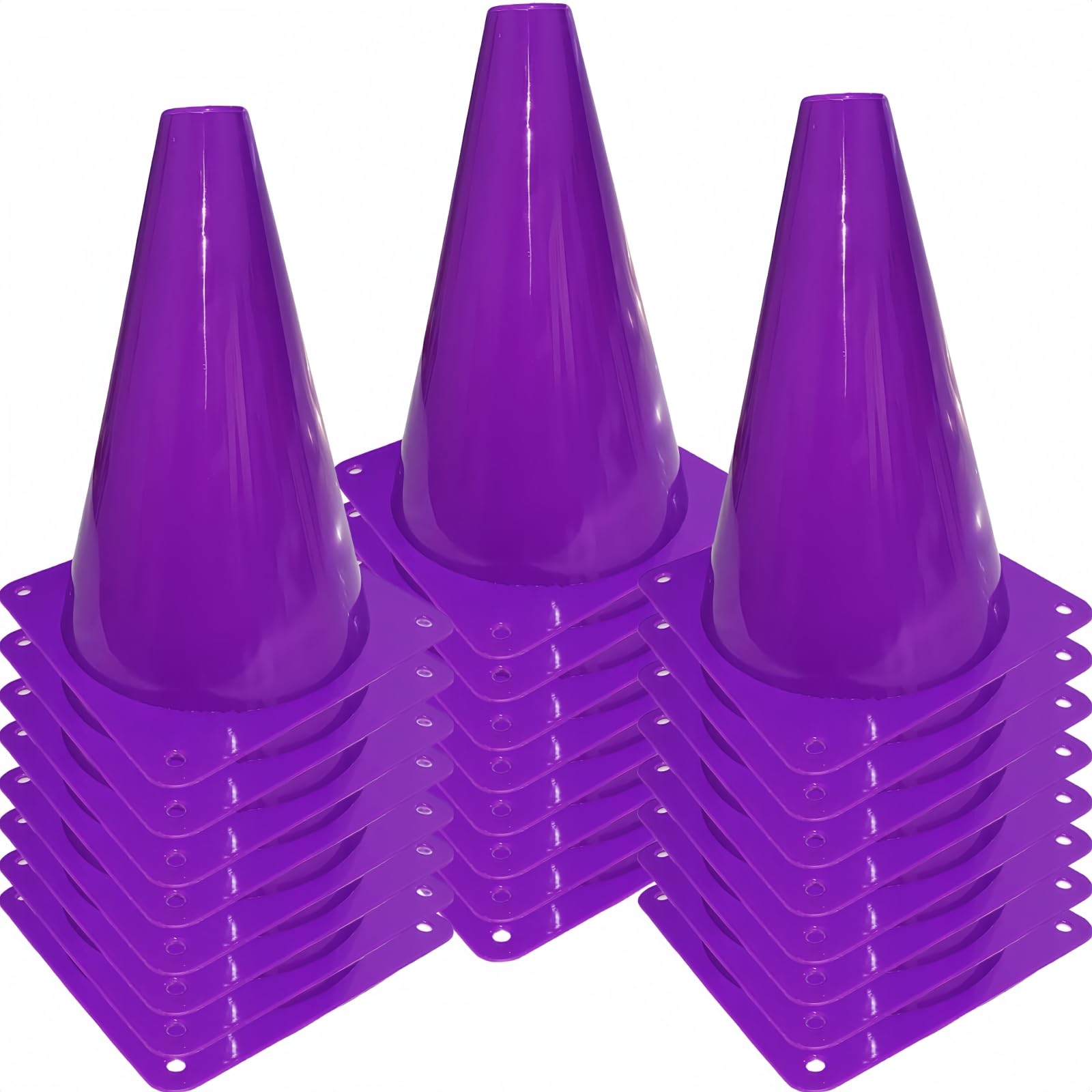 LCPQMZGH 24 Pcs 7 Inch Plastic Traffic Cones, Basketball Football Drills, Skating, Sport Training Agility Markers, Indoor Outdoor Games, Multicolor