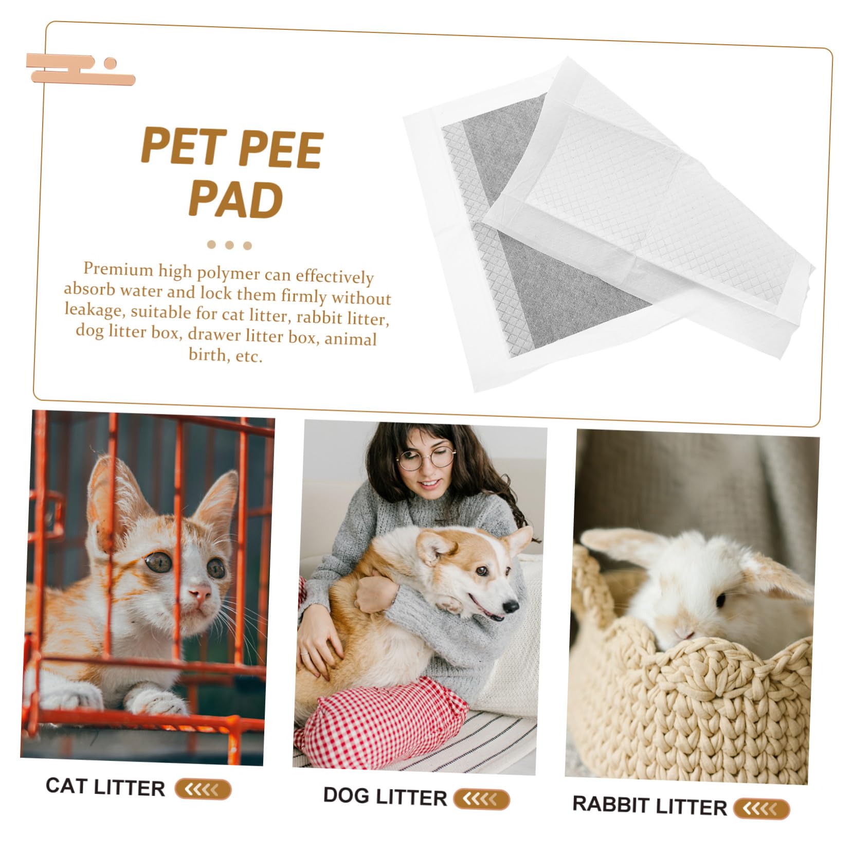 100 Stück Welpen Trainingspads Auslaufsicher mit Hoher Saugfähigkeit Schnell Trocknende Hautfreundliche Hund Pipiunterlagen für Welpen und Haustiere rutschfest und Geruchsneutral