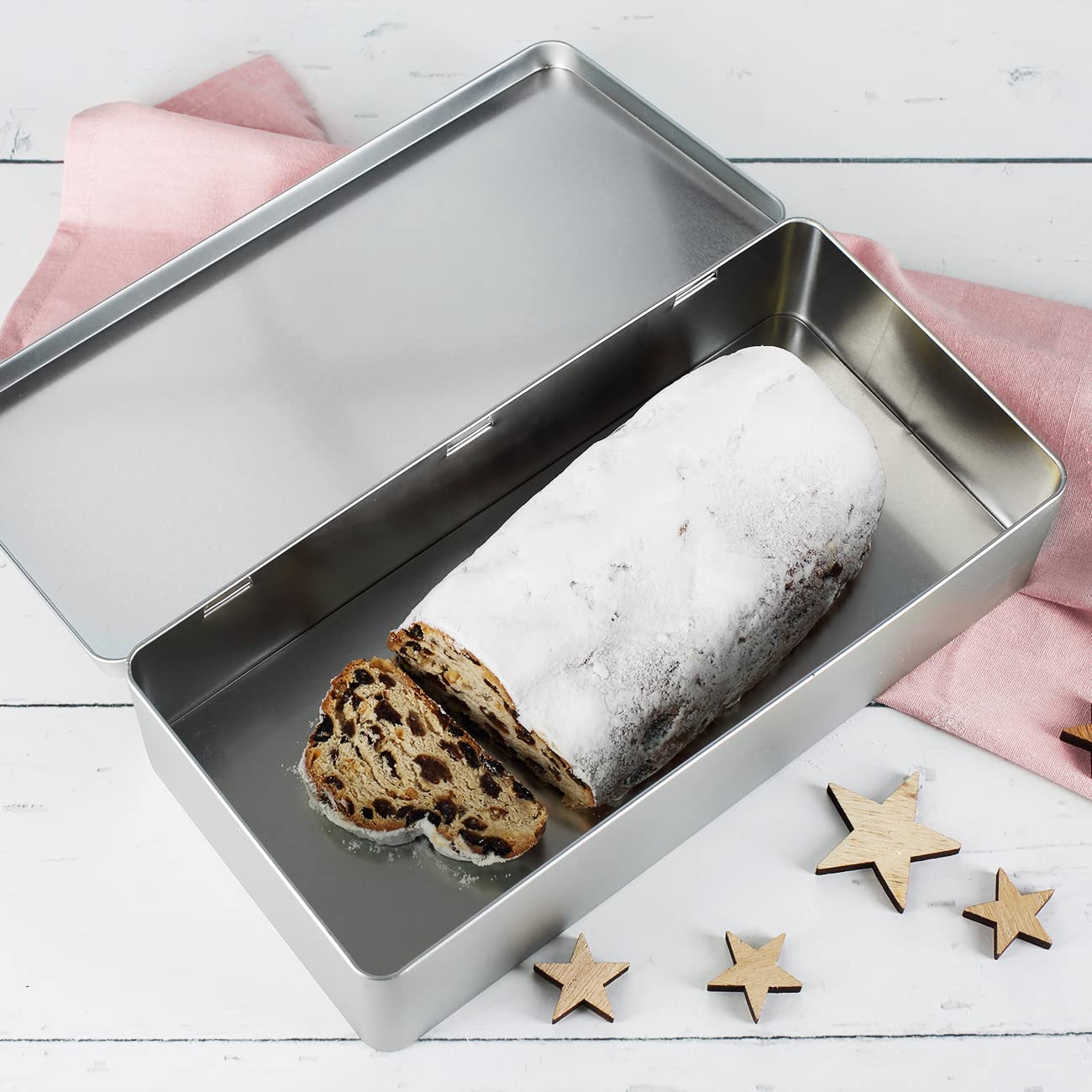 Herz & Heim Blechdose als Geschenkverpackung fr Stollen oder Pltzchen -  32,5 cm x 7,6 cm x 16 cm (B/H/T) (Stollendose) : Amazon.de: Kche, Haushalt  & Wohnen