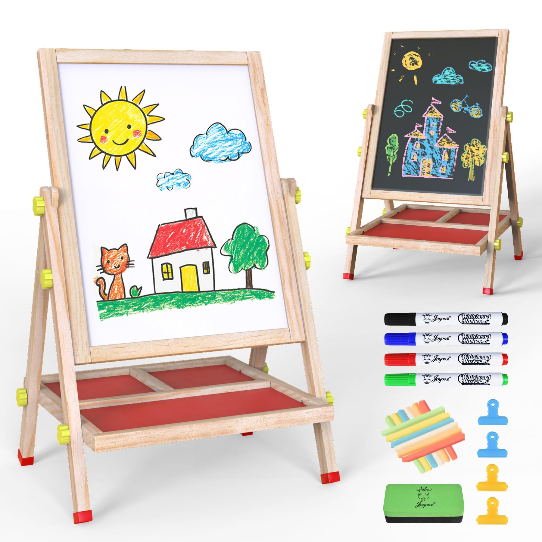 JOYOOSS Wooden Easel for Kids Red