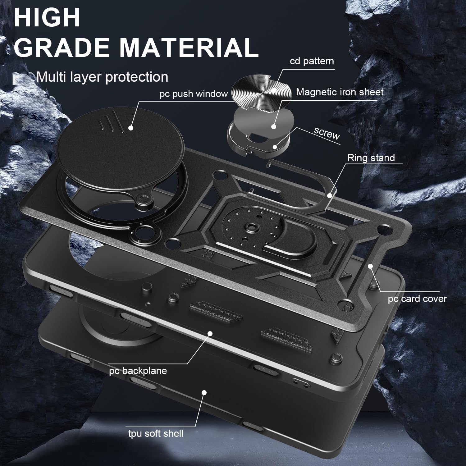 Cover e 1Pcs Vetrino e 1*anello Compatible with Blackview BV6200 Pro