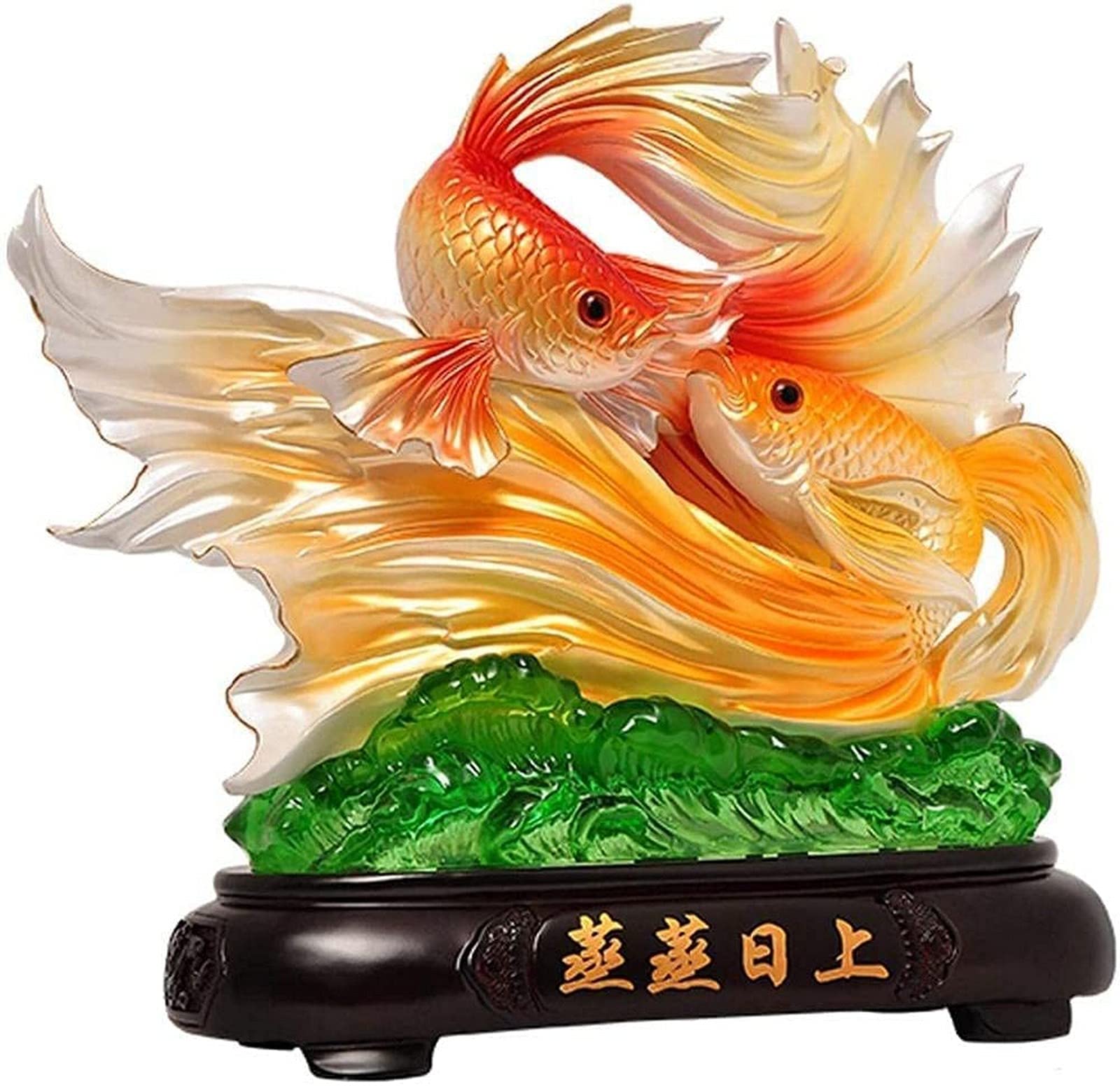 Amazon.co.jp: 風水装飾品富金魚ラッキー像の置物、オフィスのリビング